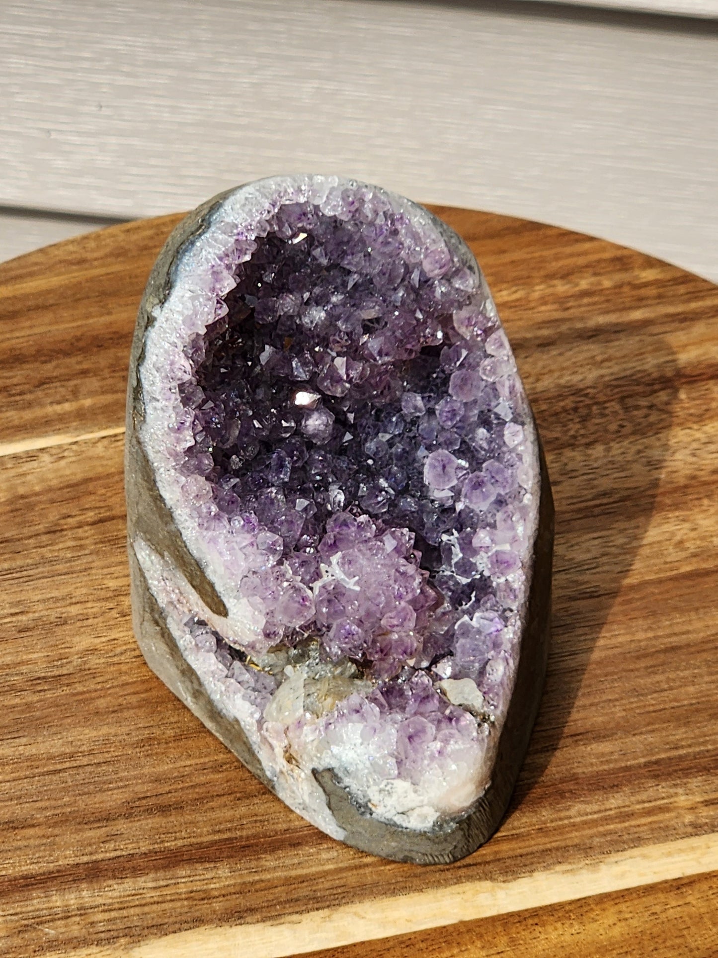 Gorgeous Dark Purple Amethyst Crystal Free Form with Polished Edges