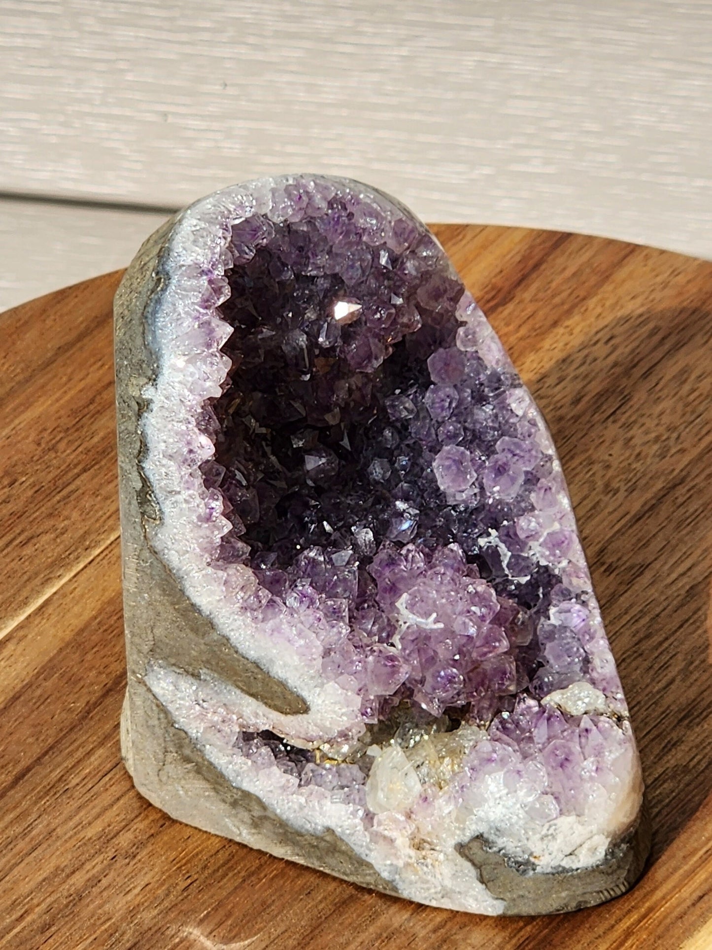 Gorgeous Dark Purple Amethyst Crystal Free Form with Polished Edges