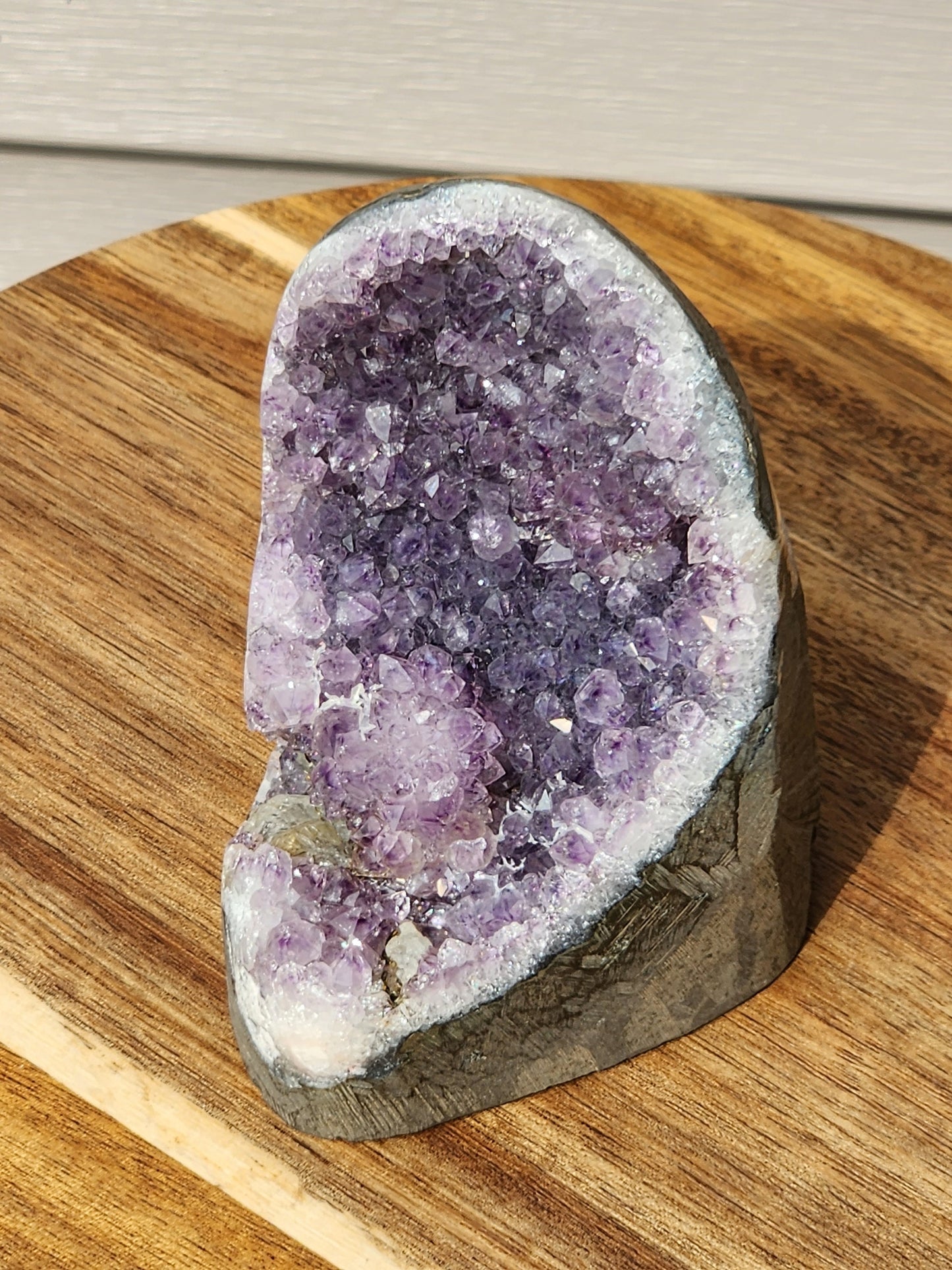 Gorgeous Dark Purple Amethyst Crystal Free Form with Polished Edges