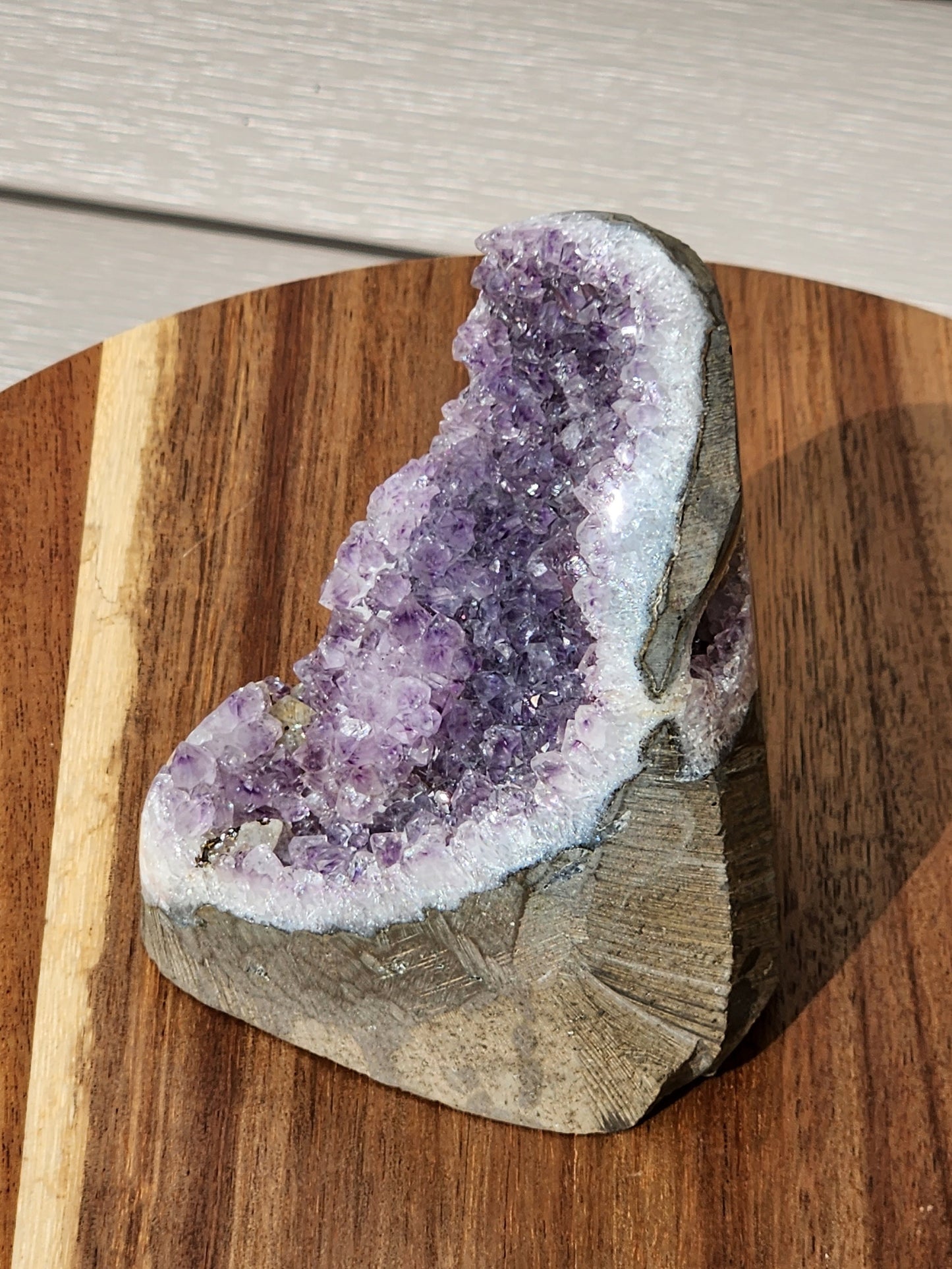 Gorgeous Dark Purple Amethyst Crystal Free Form with Polished Edges