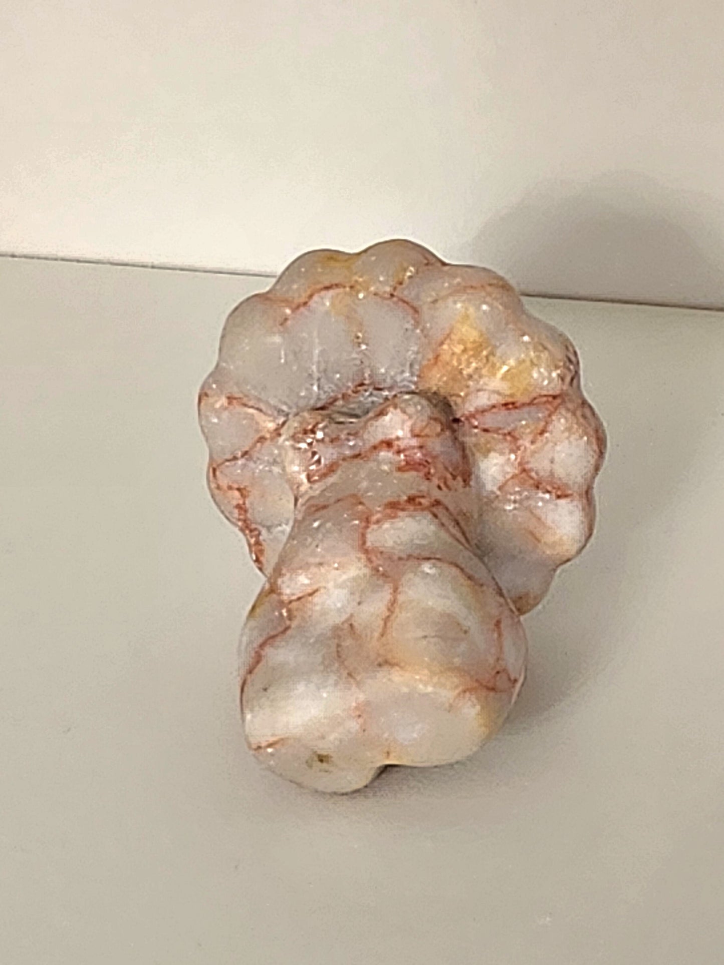 Beautiful Red Network Jasper Goddess Mushroom Female Body Crystal Carving