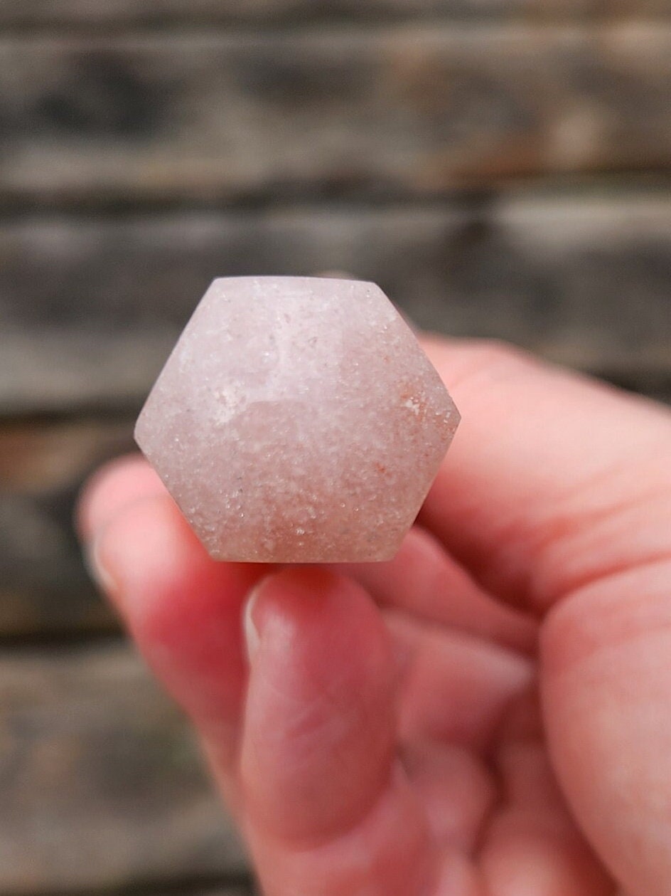 Sparkly Pink Amethyst Crystal Wand with Banding - Heart Chakra