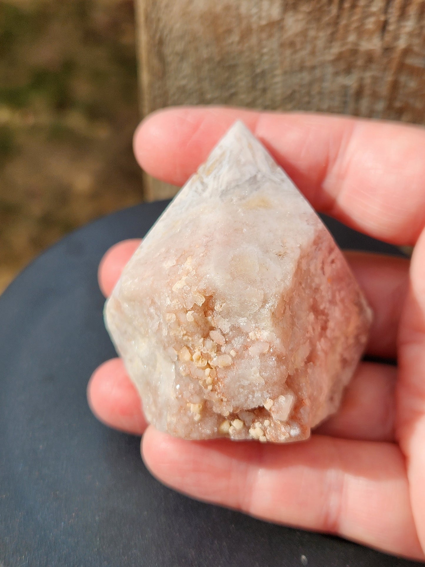Beautiful High Quality Small Pink Amethyst Crystal Top Polish with Druzy