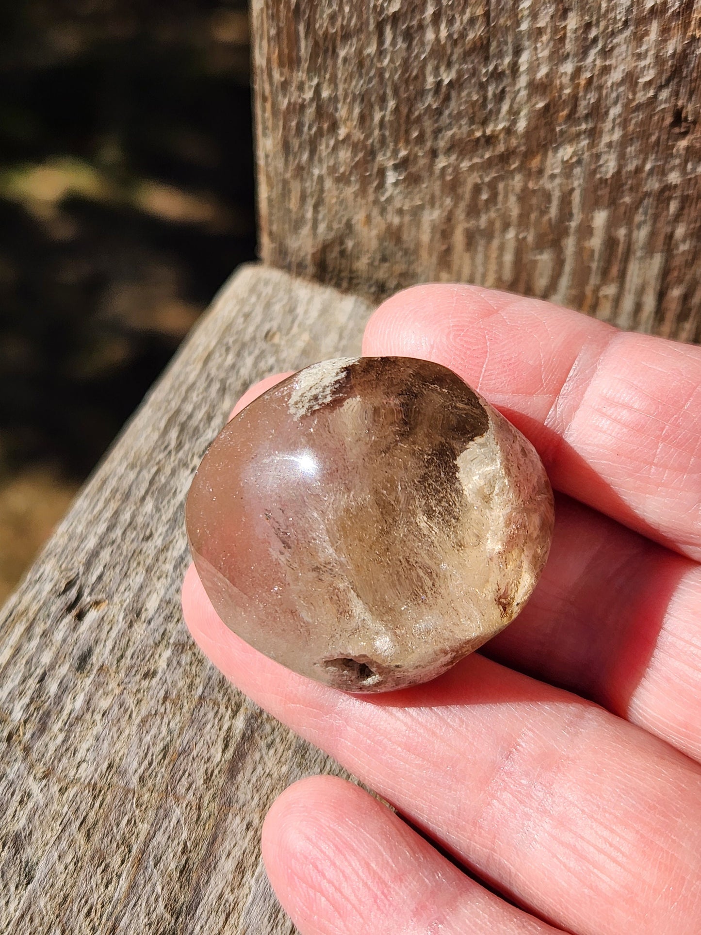 Gorgeous AAA Smoky Garden Quartz Crystal Tumble with inclusions, Lodolite