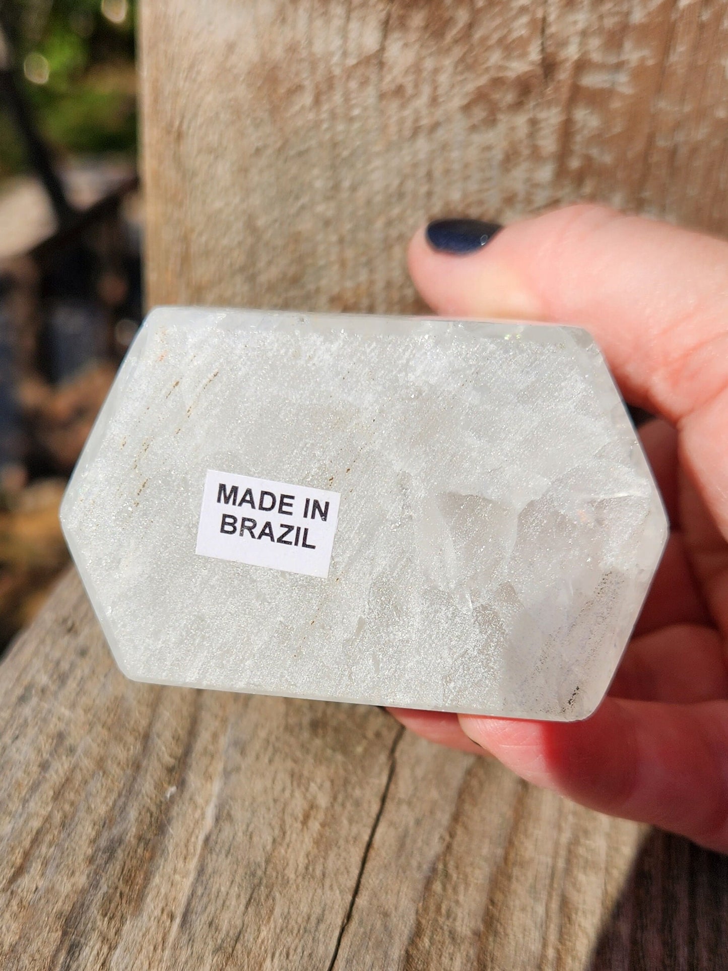 White Druzy Agate Crystal Tower with Rainbows