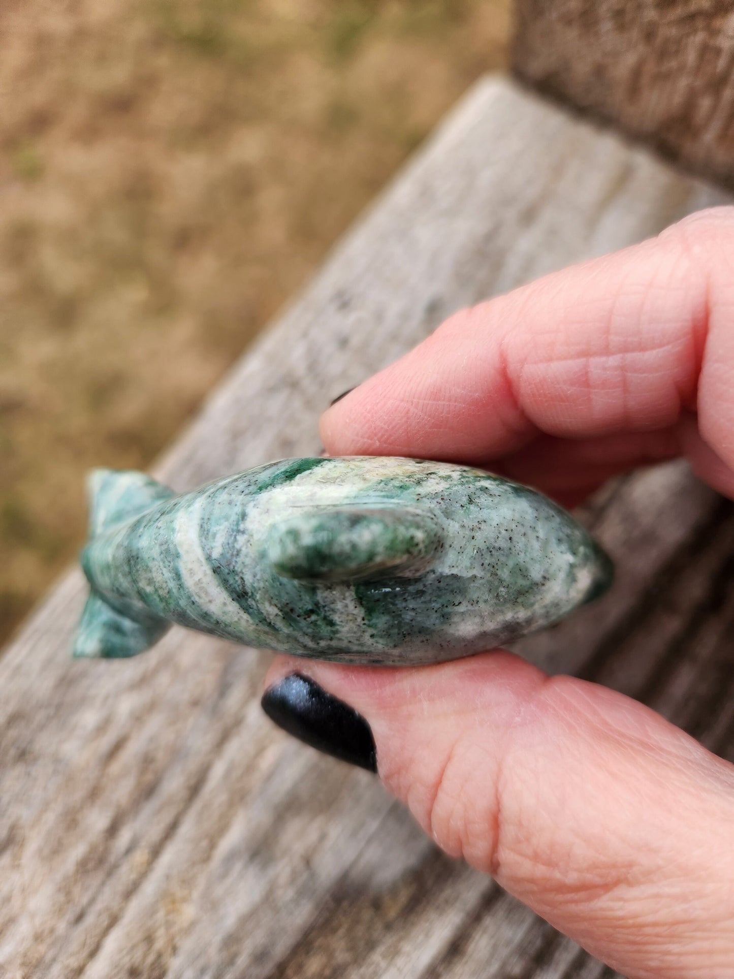 Beautiful Small Dolomite and Calcite Dolphin Crystal High Polish Stone Carving