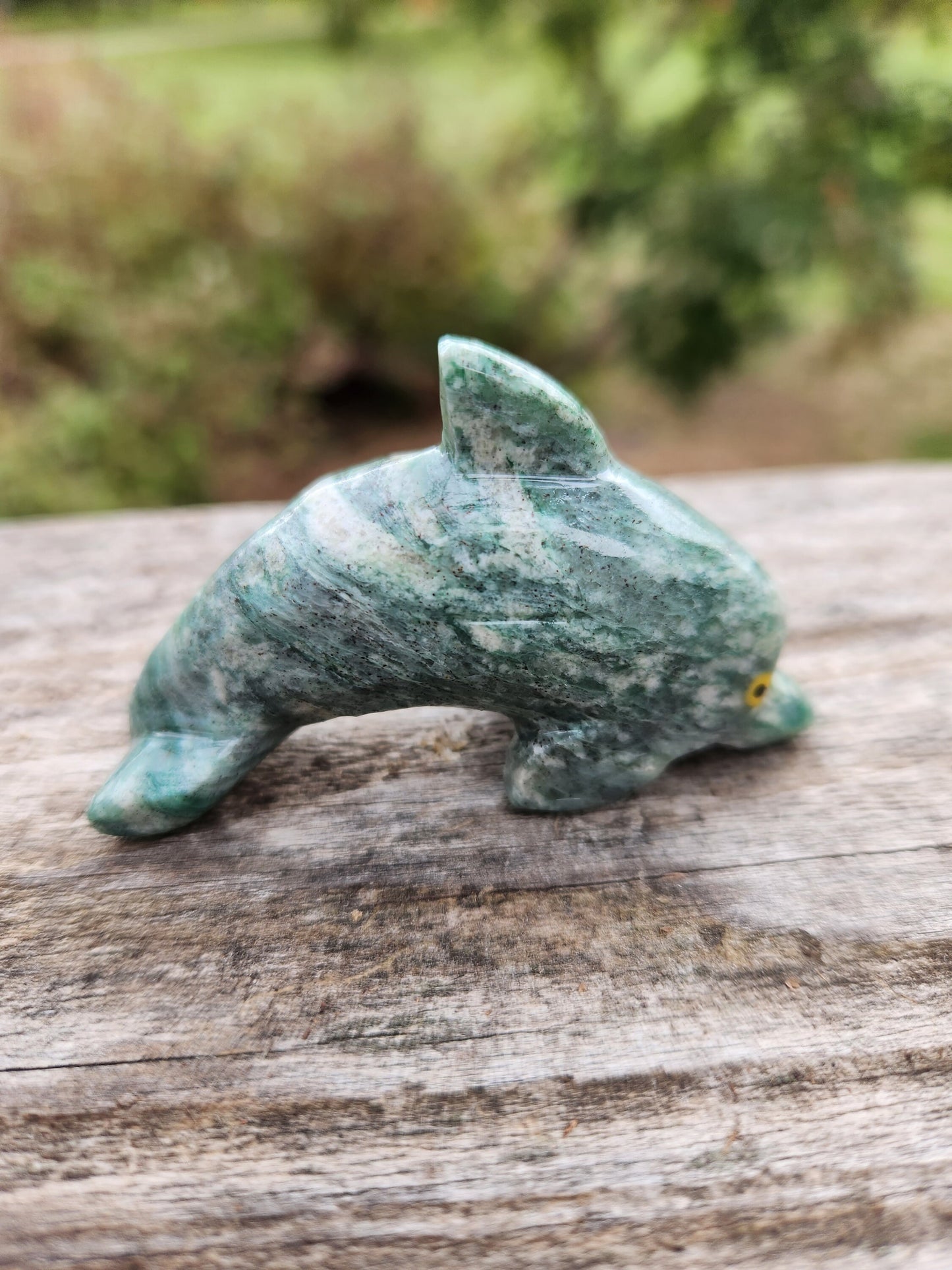Beautiful Small Dolomite and Calcite Dolphin Crystal High Polish Stone Carving