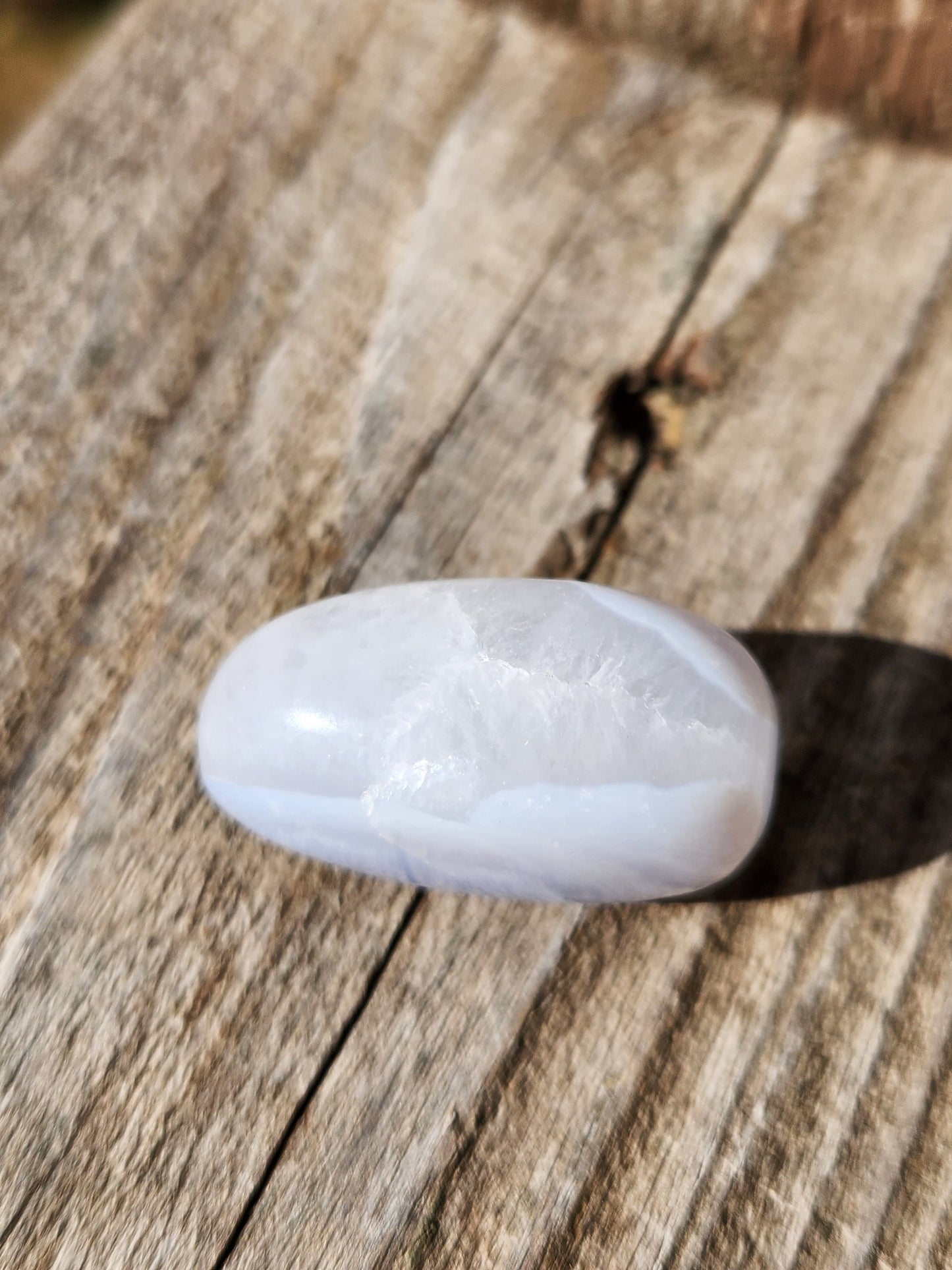 Gorgeous High Quality and High Polished AAA Blue Lace Agate Tumble Palm Stone