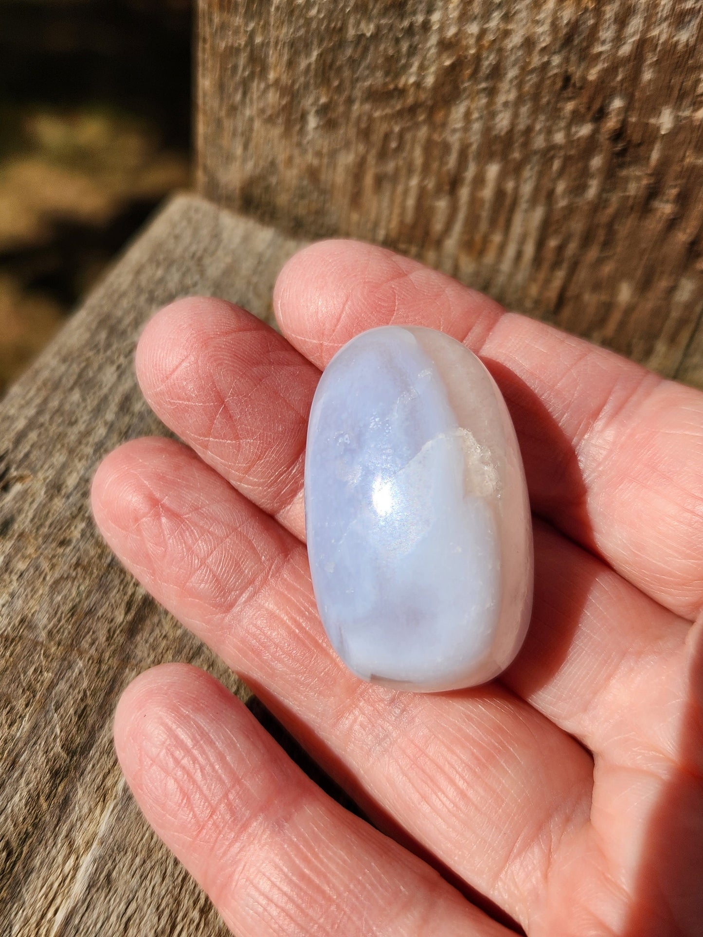 Gorgeous High Quality and High Polished AAA Blue Lace Agate Tumble Palm Stone
