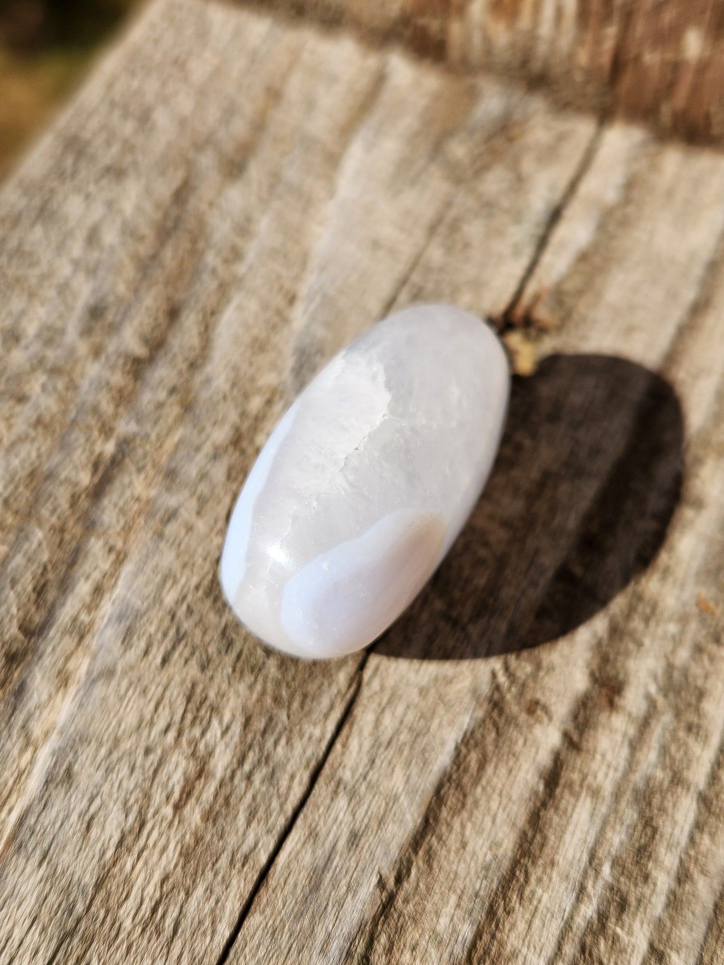 Gorgeous High Quality and High Polished AAA Blue Lace Agate Tumble Palm Stone