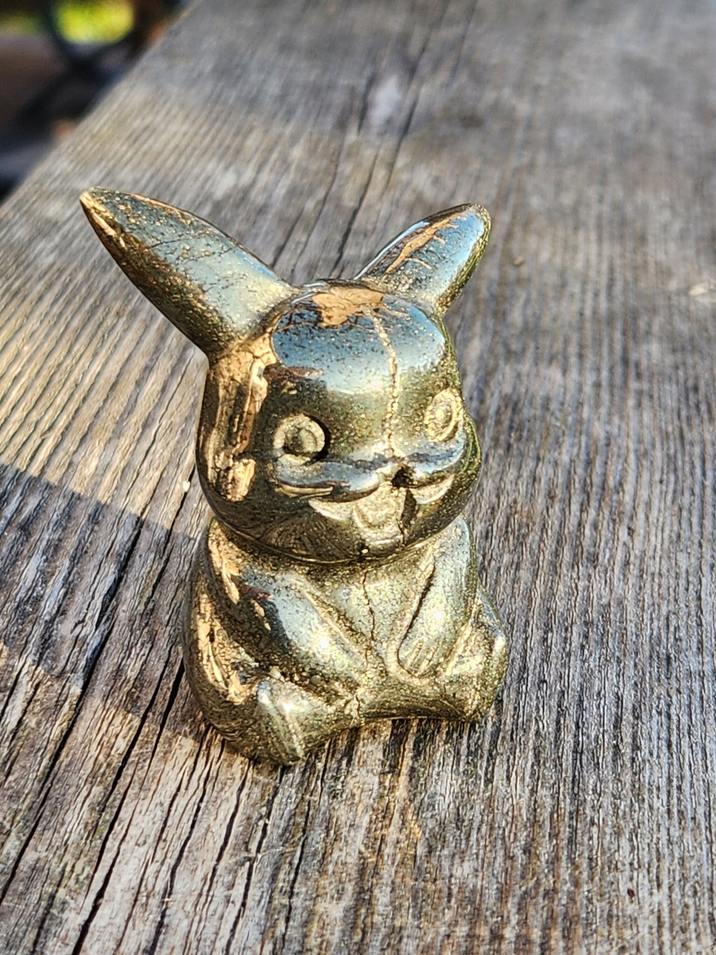 Super Cute Carved Pyrite Pikachu Natural Stone Crystal Pokemon