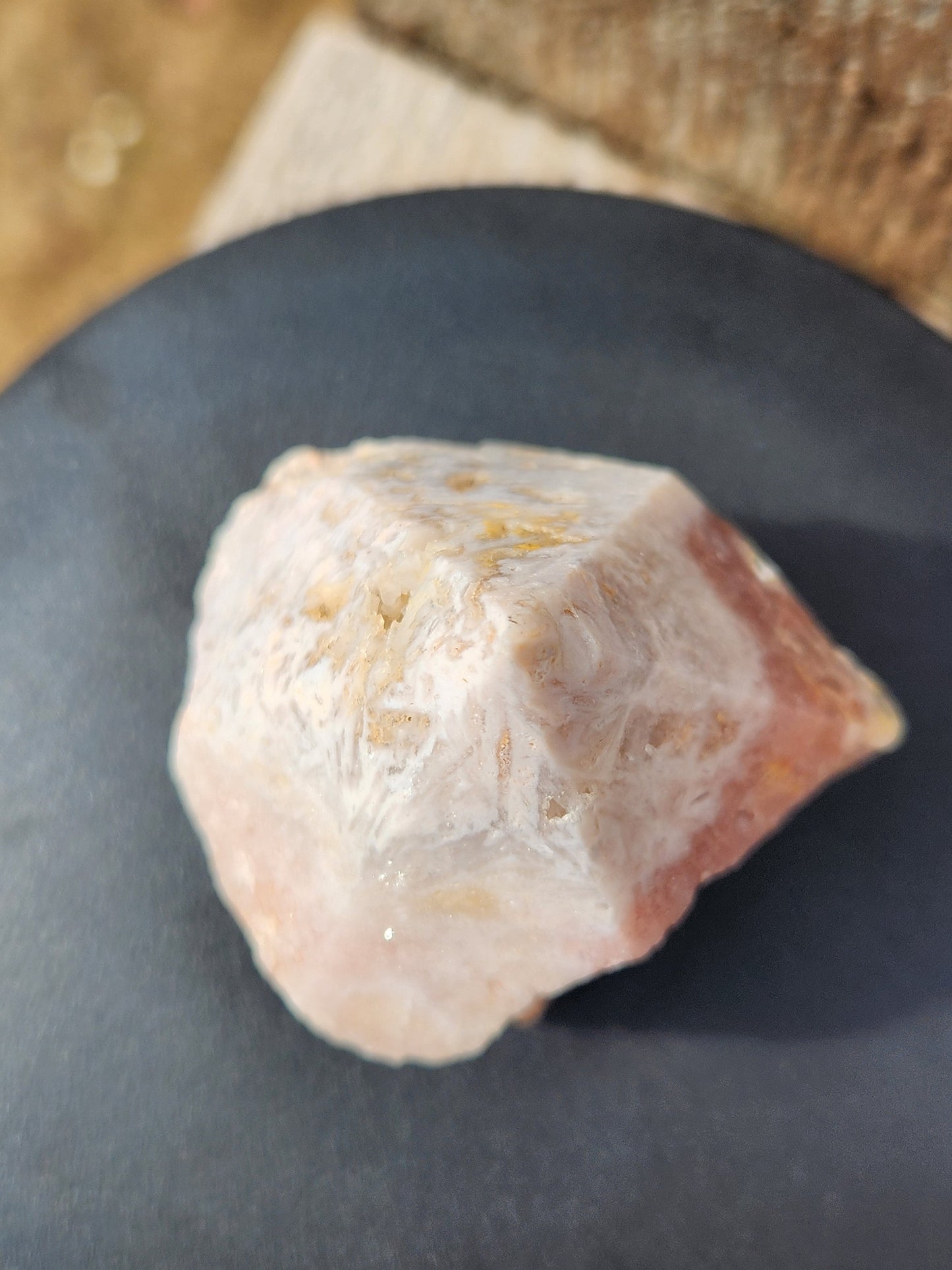 Pink Amethyst Crystal Point with Druzy - Brazilian Top Polish