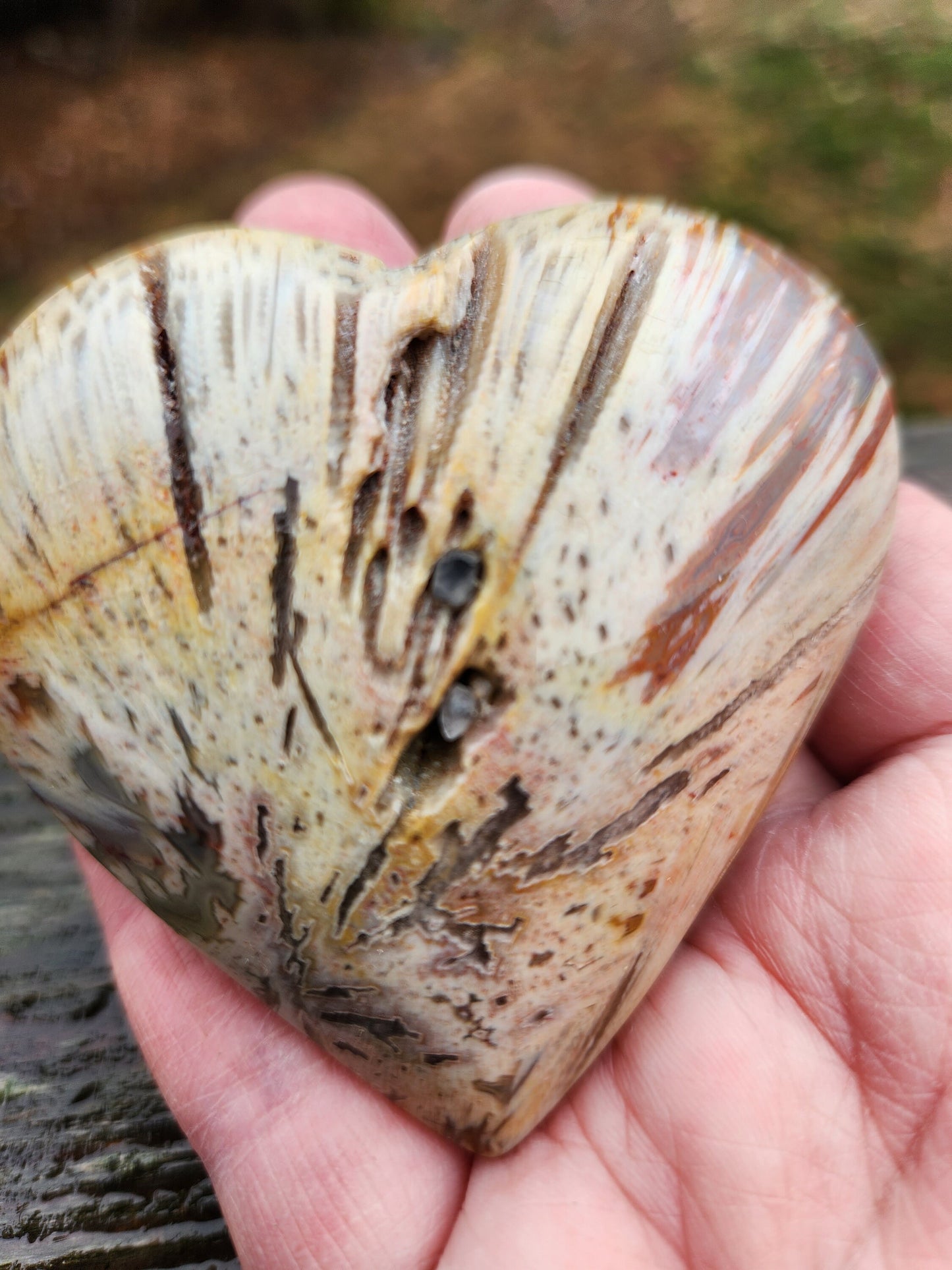 Gorgeous Druzy High Polished Bahia Jasper Crystal Heart Crystal Pockets