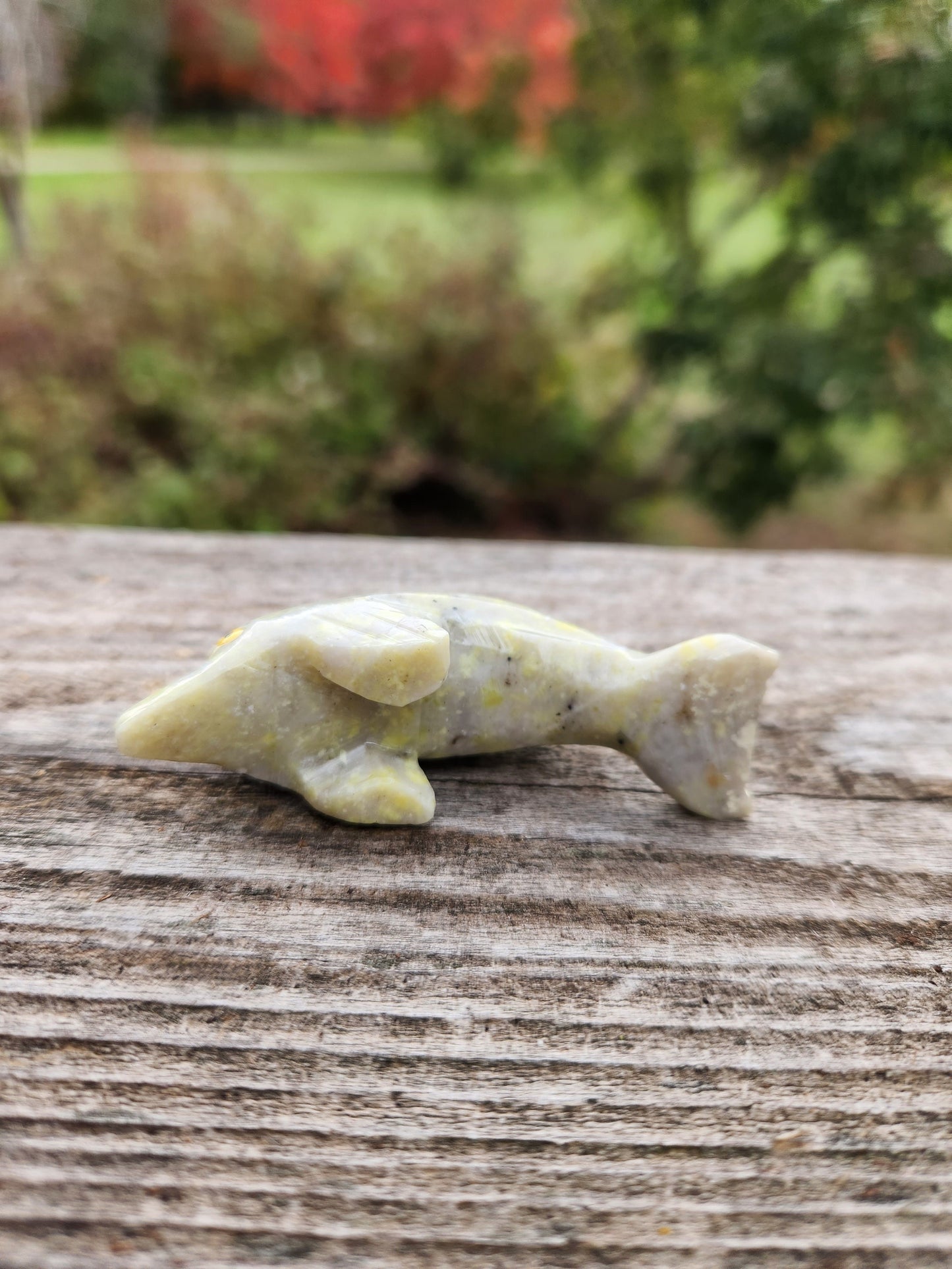 Carved Dolomite Calcite Dolphin Crystal: High Polish Stone Carving