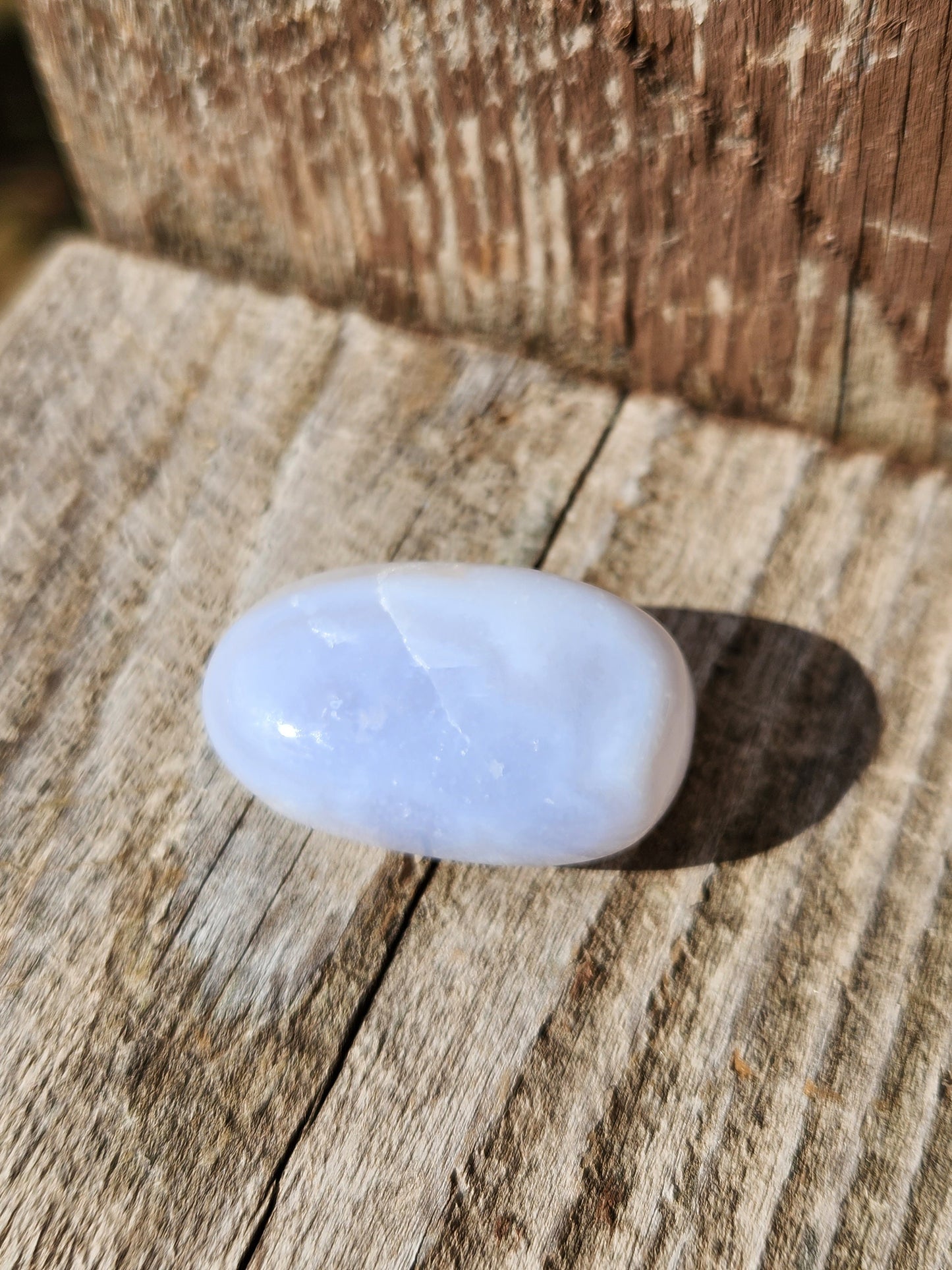 Gorgeous High Quality and High Polished AAA Blue Lace Agate Tumble Palm Stone