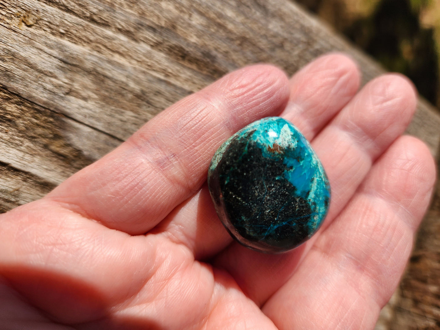 AAA Chrysocolla Crystal Tumble: Polished Pocket Stone