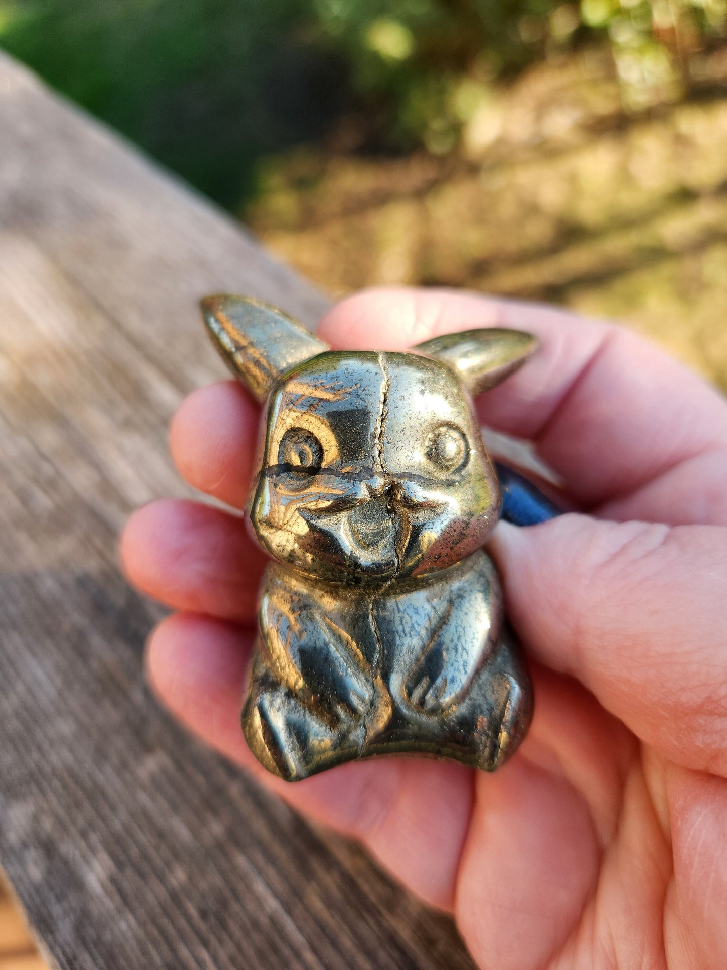 Super Cute Carved Pyrite Pikachu Natural Stone Crystal Pokemon