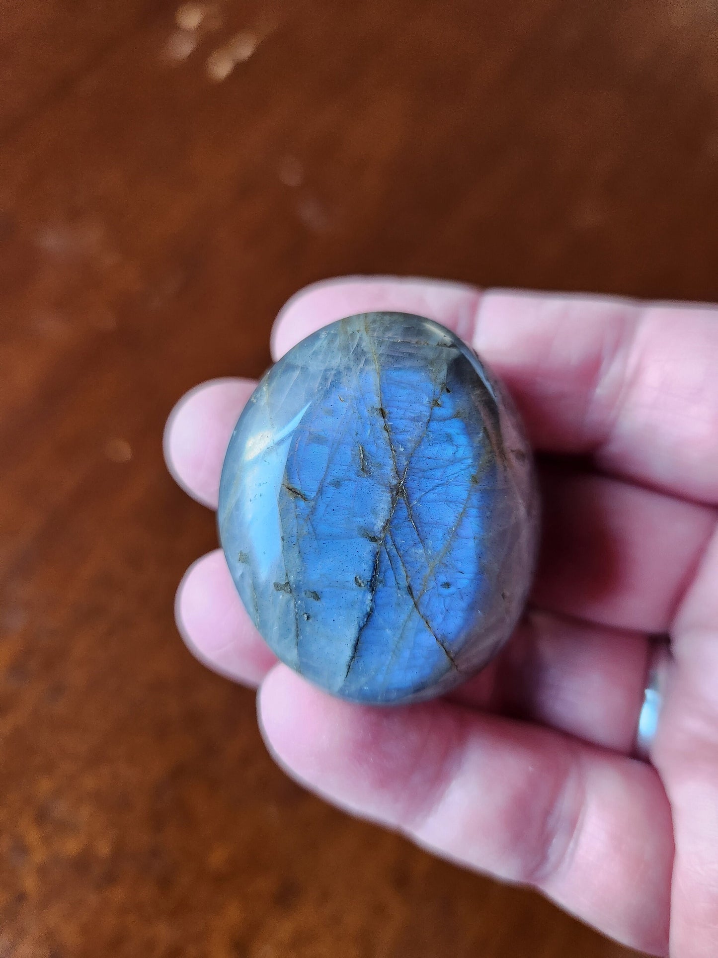 Gorgeous High Quality and High Polished AAA Labradorite Crystal Large Tumble with purple and blue flash