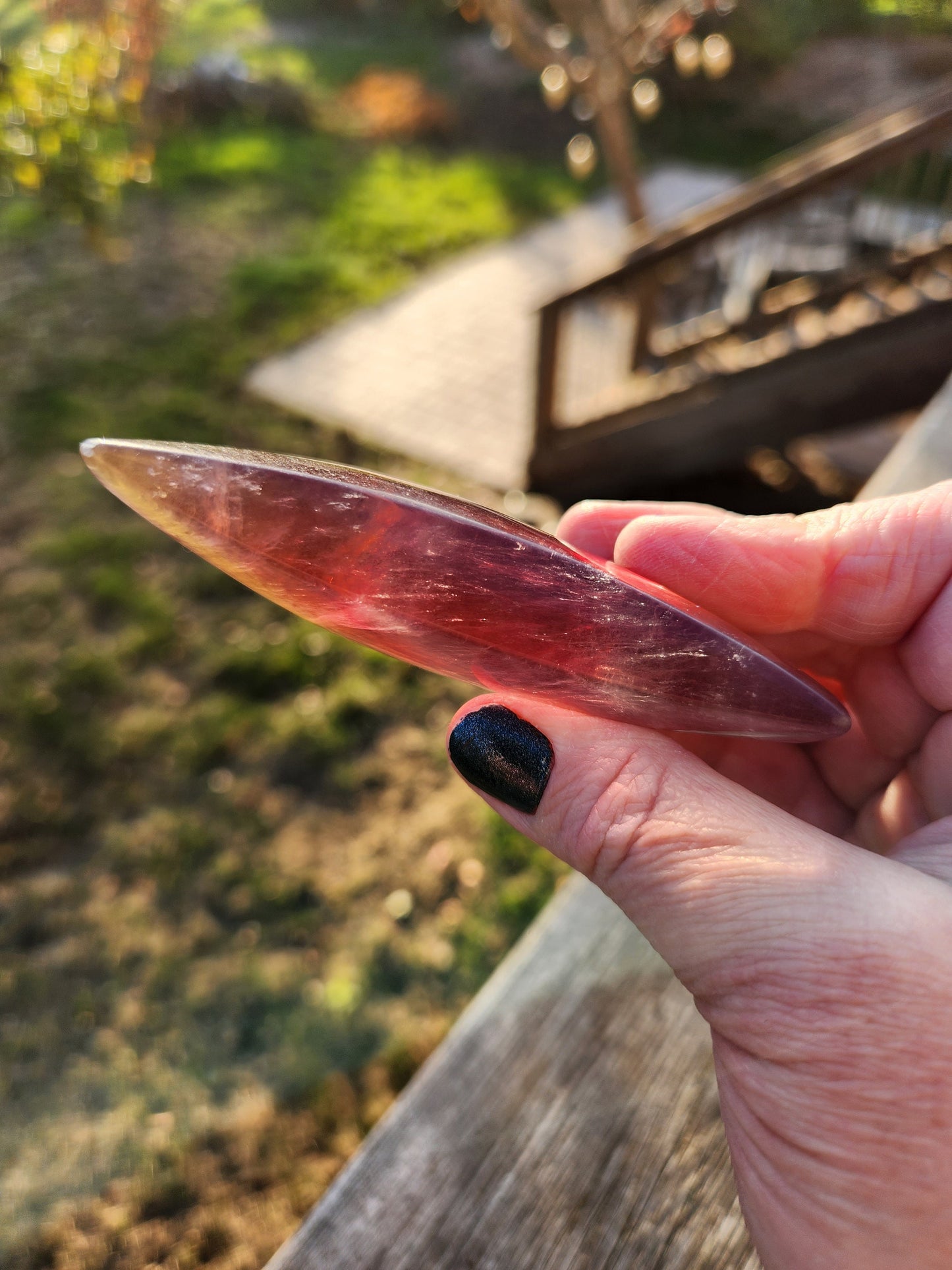 Rainbow Fluorite Crystal Half Moon: Colorful Candy Stone