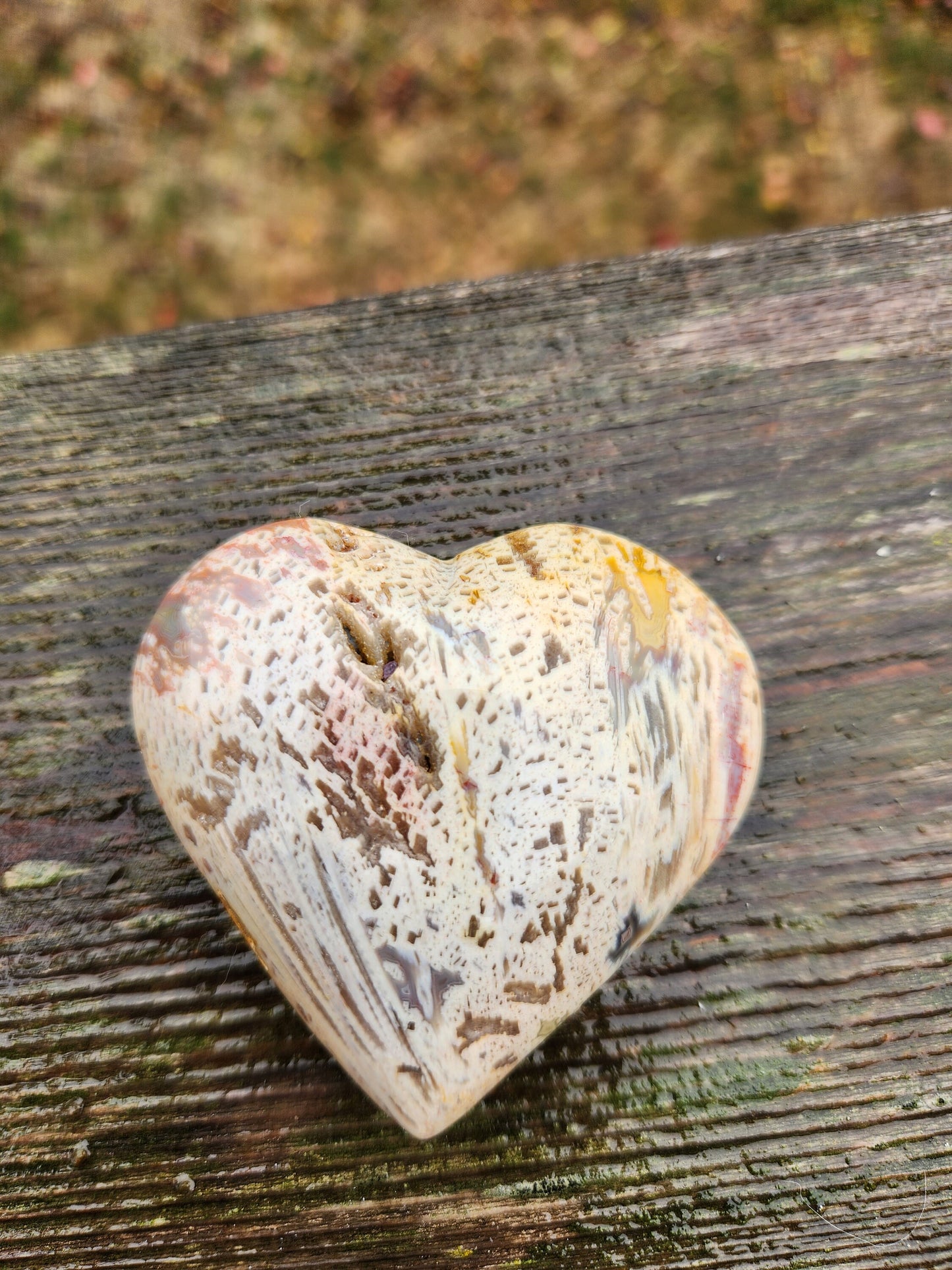 Gorgeous Druzy High Polished Bahia Jasper Crystal Heart Crystal Pockets