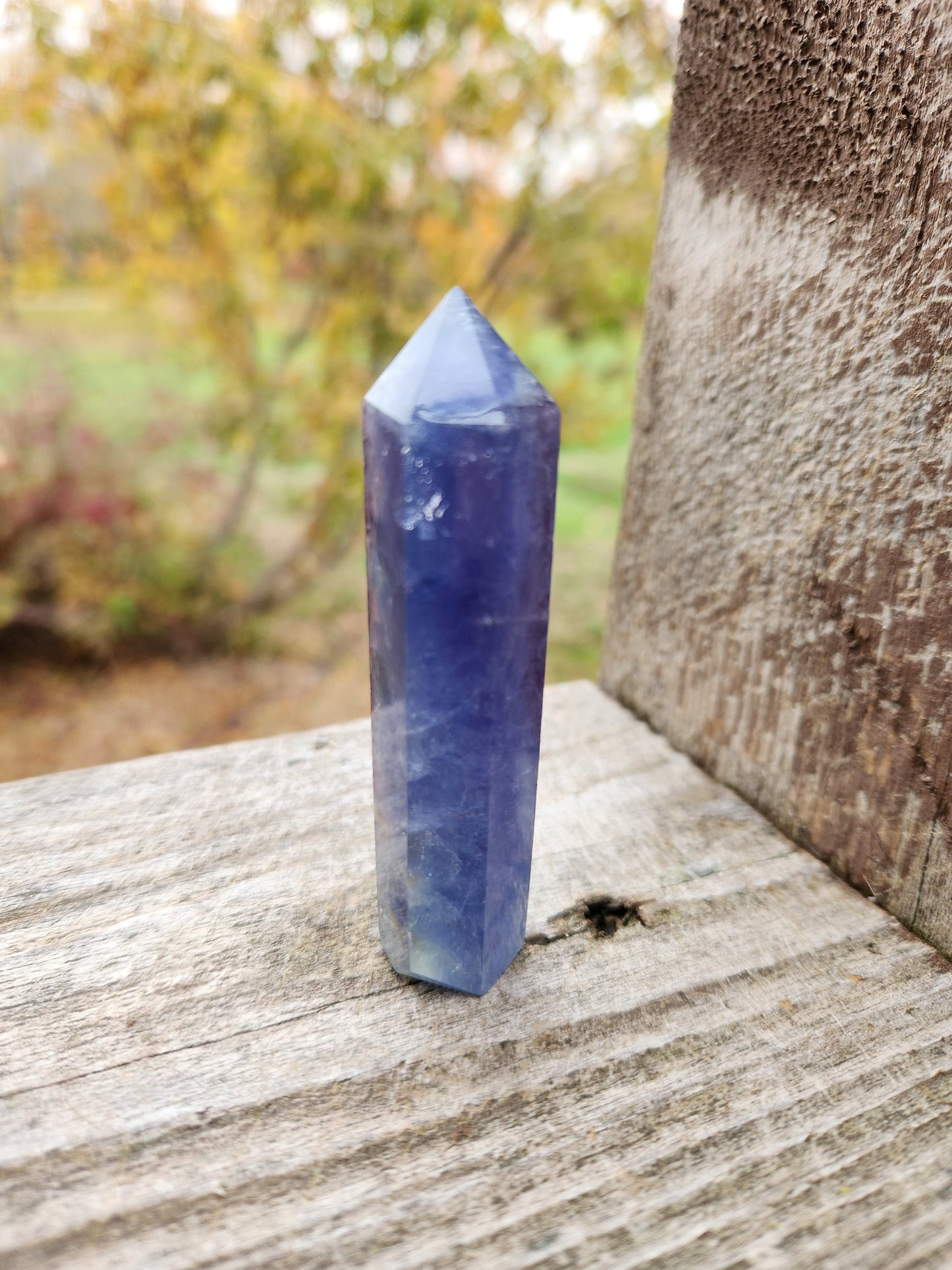 Rare Blue Fluorite Crystal Mini Tower Point, Wand