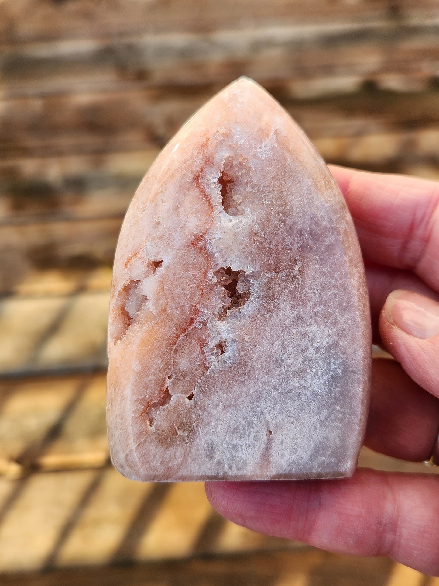 Gorgeous AAA Druzy Pink Amethyst Crystal Flame with Druzy pockets
