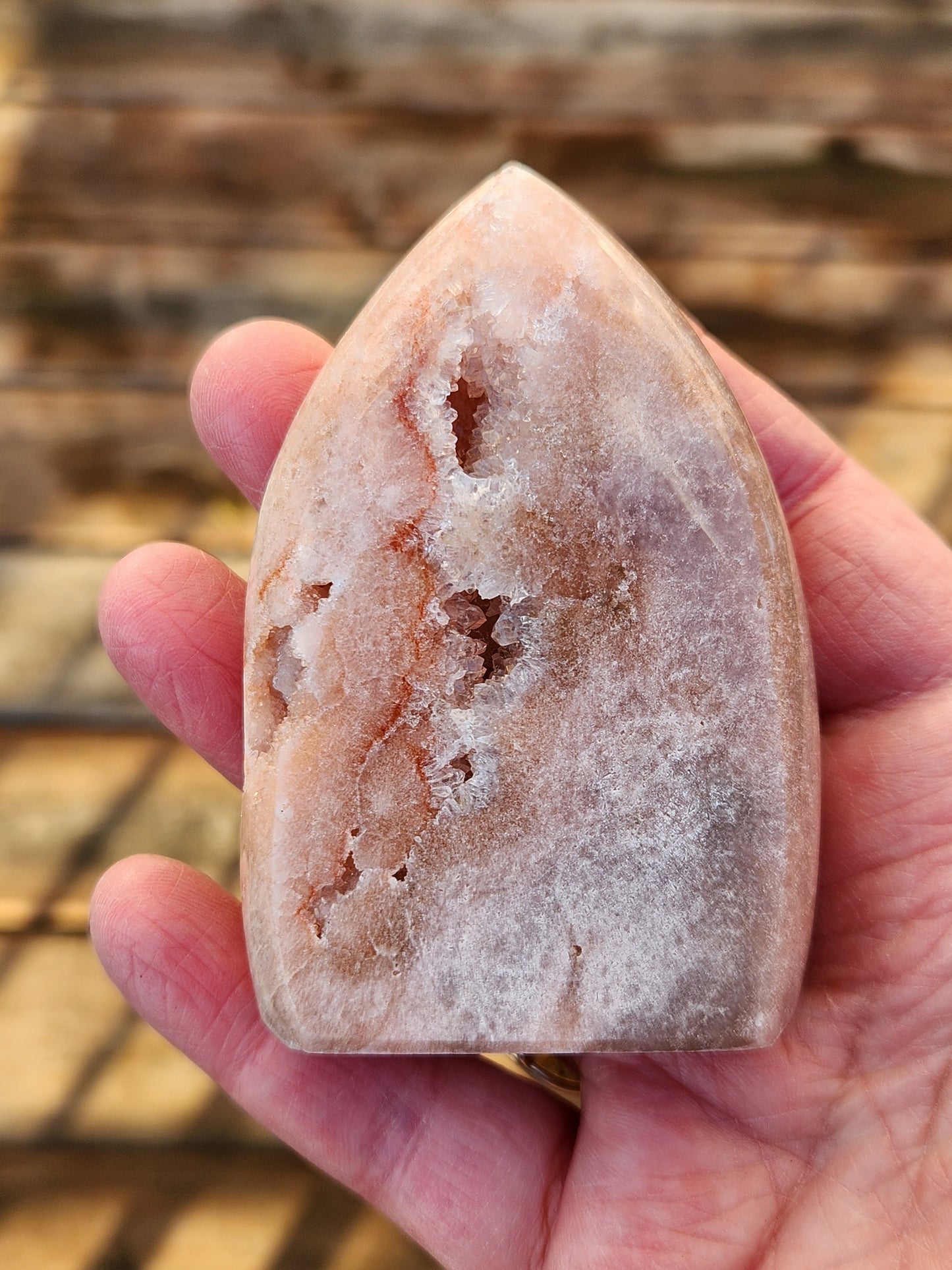 Gorgeous AAA Druzy Pink Amethyst Crystal Flame with Druzy pockets