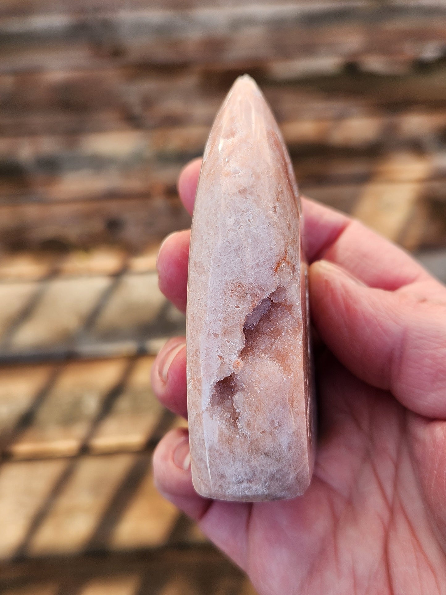 Gorgeous AAA Druzy Pink Amethyst Crystal Flame with Druzy pockets