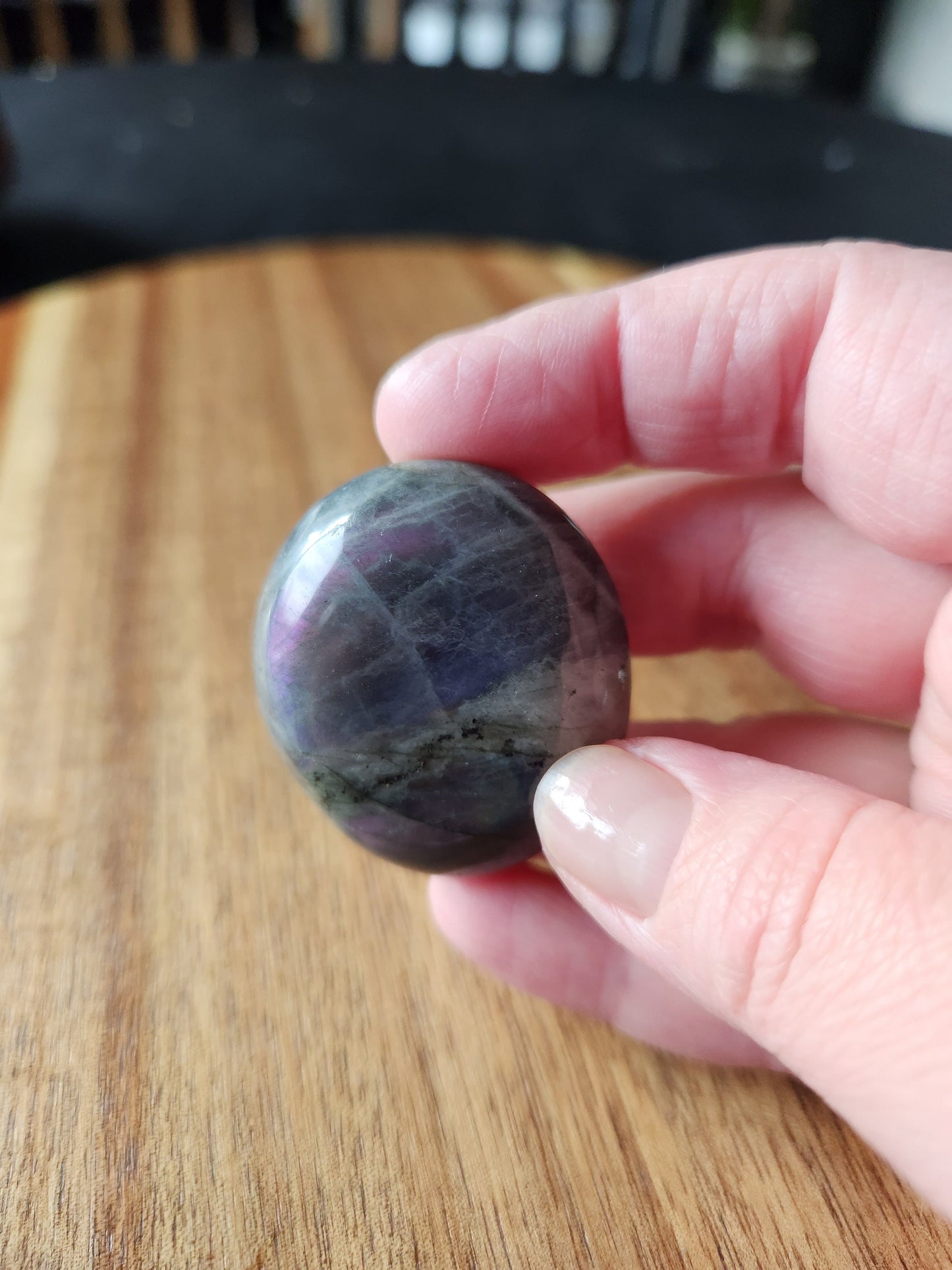 AAA Labradorite Crystal Tumble: High Polished Purple Blue Flash