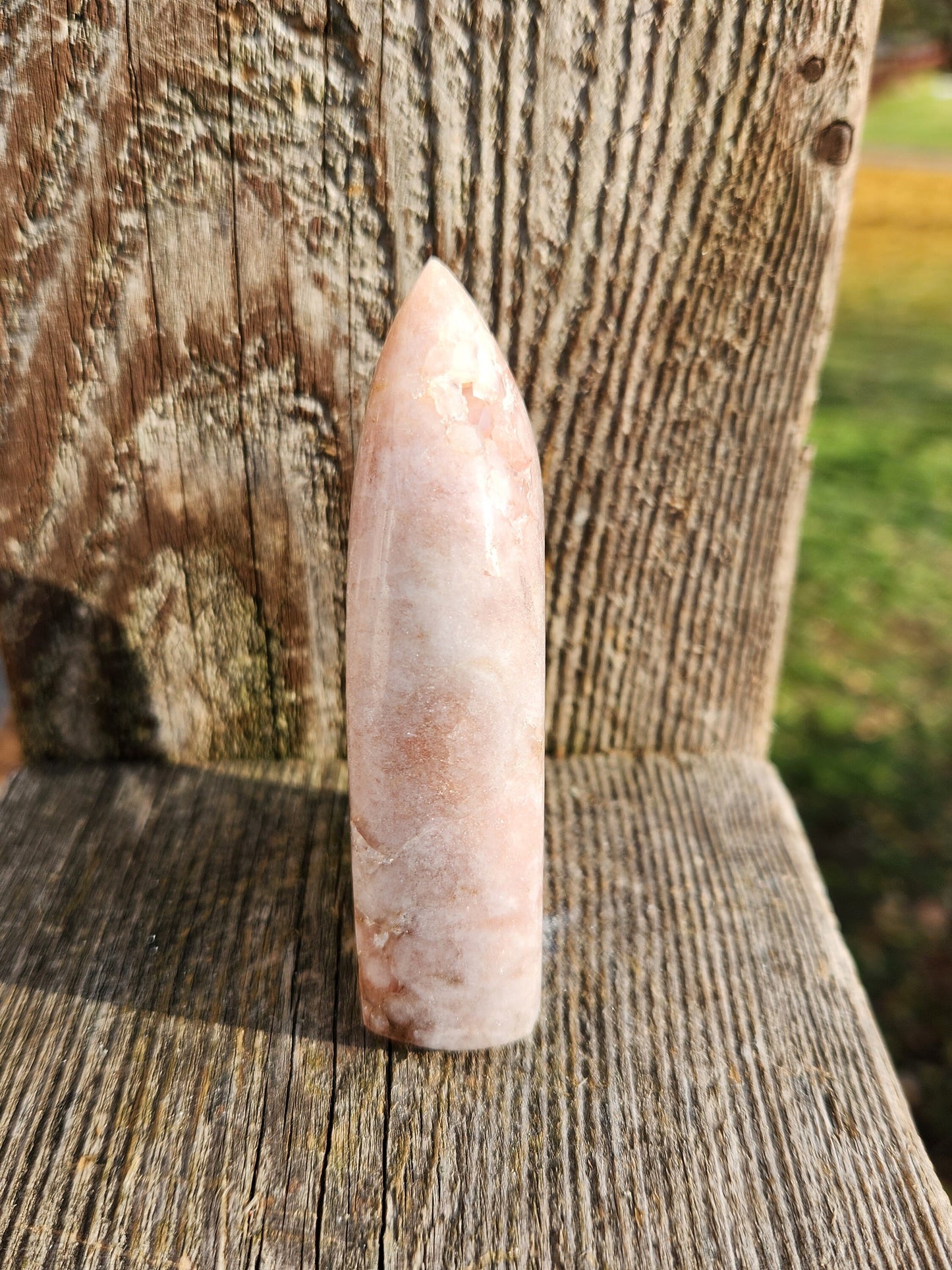 Gorgeous AAA Pink Amethyst Crystal Flame with Druzy pockets Lavender Tone