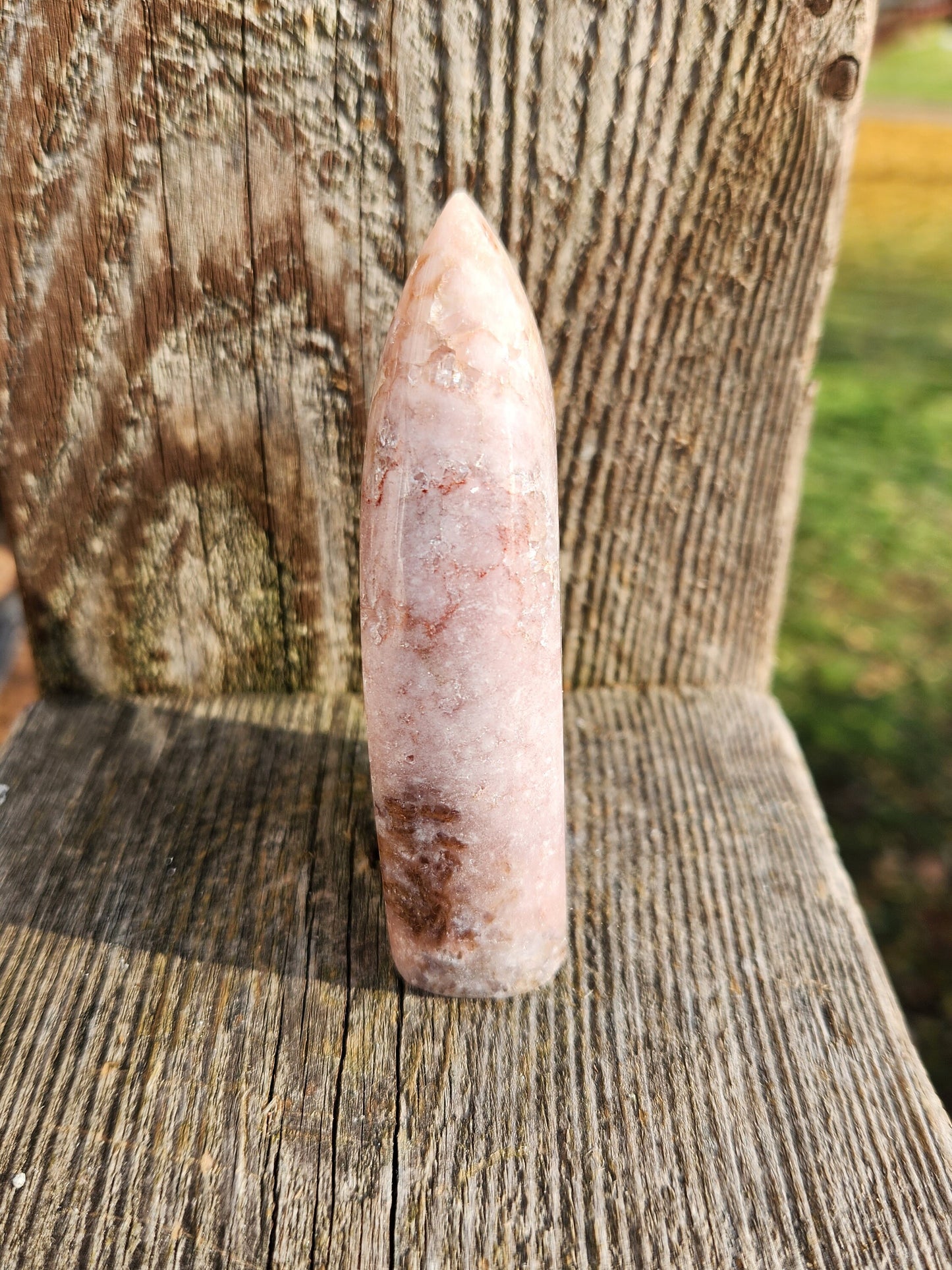 Gorgeous AAA Pink Amethyst Crystal Flame with Druzy pockets Lavender Tone
