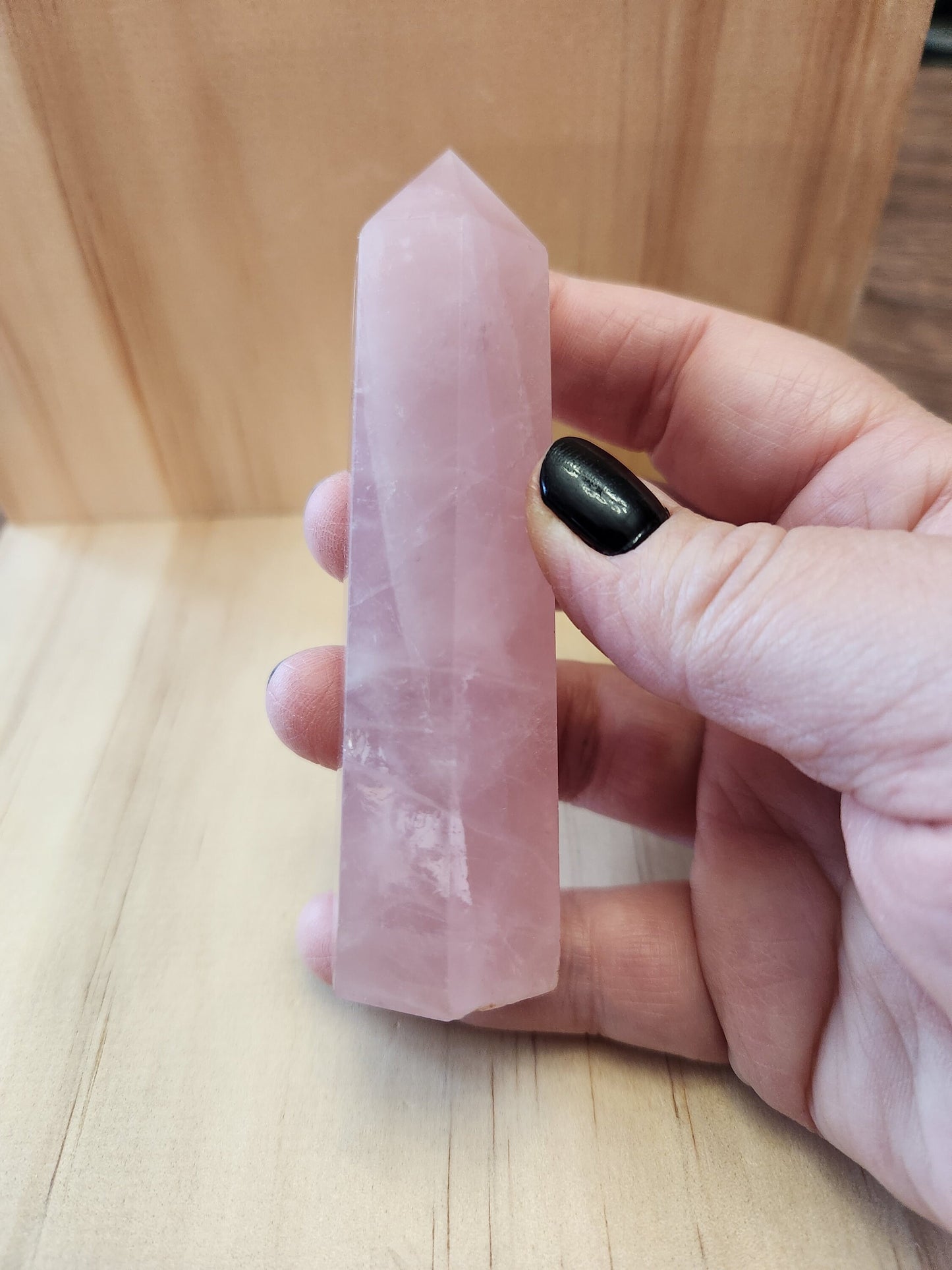 Beautiful AAA Pink Rose Quartz Crystal Tower, Generator