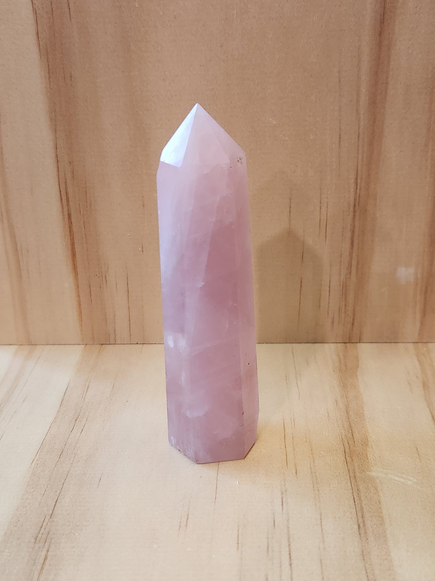 Beautiful AAA Pink Rose Quartz Crystal Tower, Generator