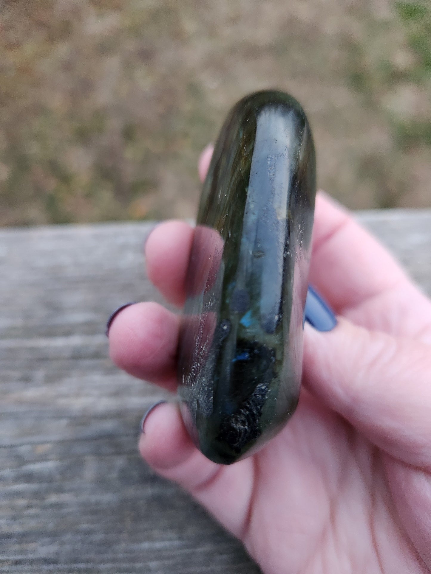 Unique High Polished AAA Labradorite Crystal Large Palm Stone with flash