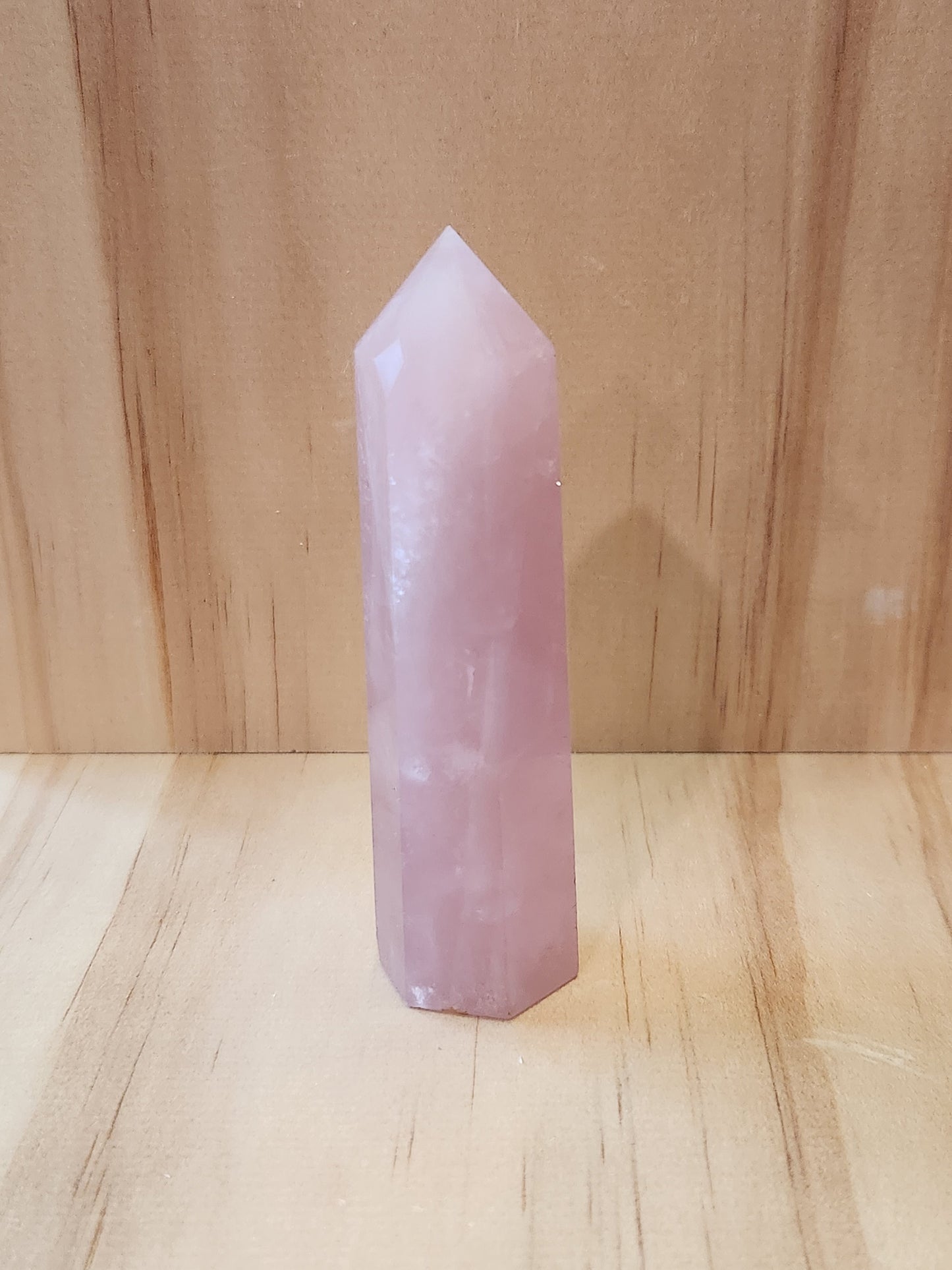 Beautiful AAA Pink Rose Quartz Crystal Tower, Generator