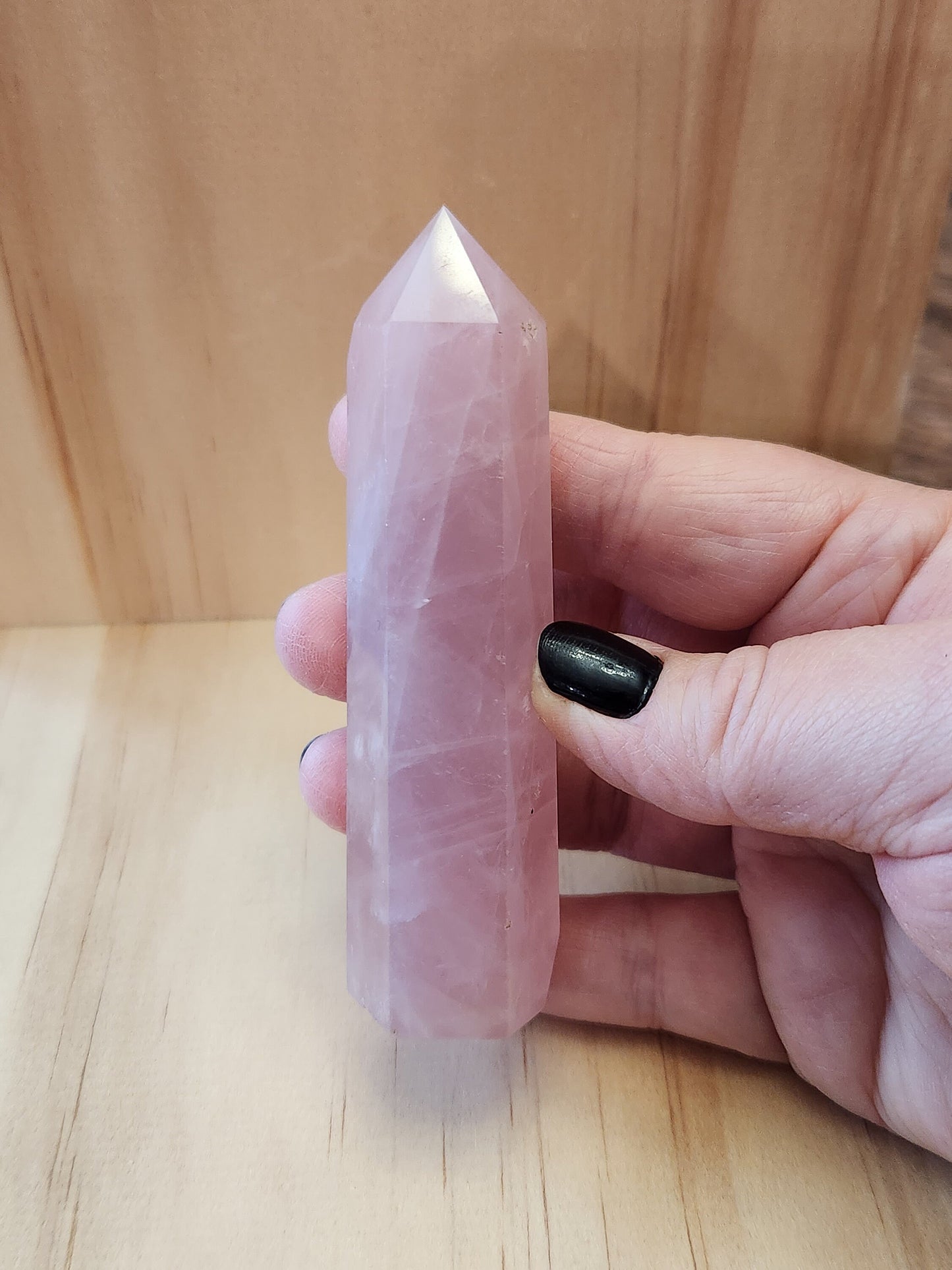 Beautiful AAA Pink Rose Quartz Crystal Tower, Generator