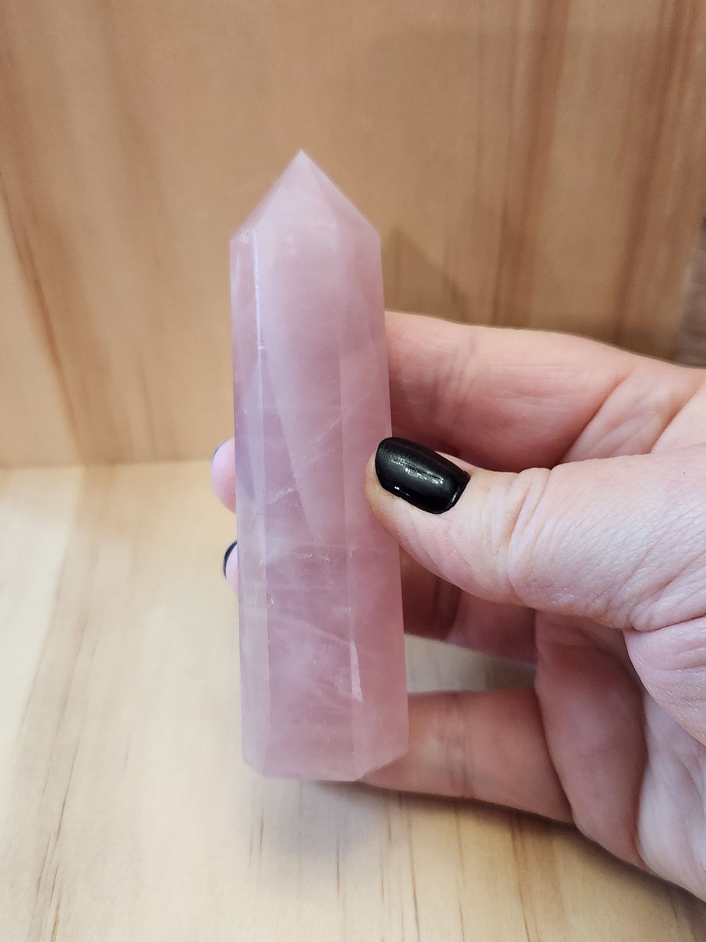 Beautiful AAA Pink Rose Quartz Crystal Tower, Generator