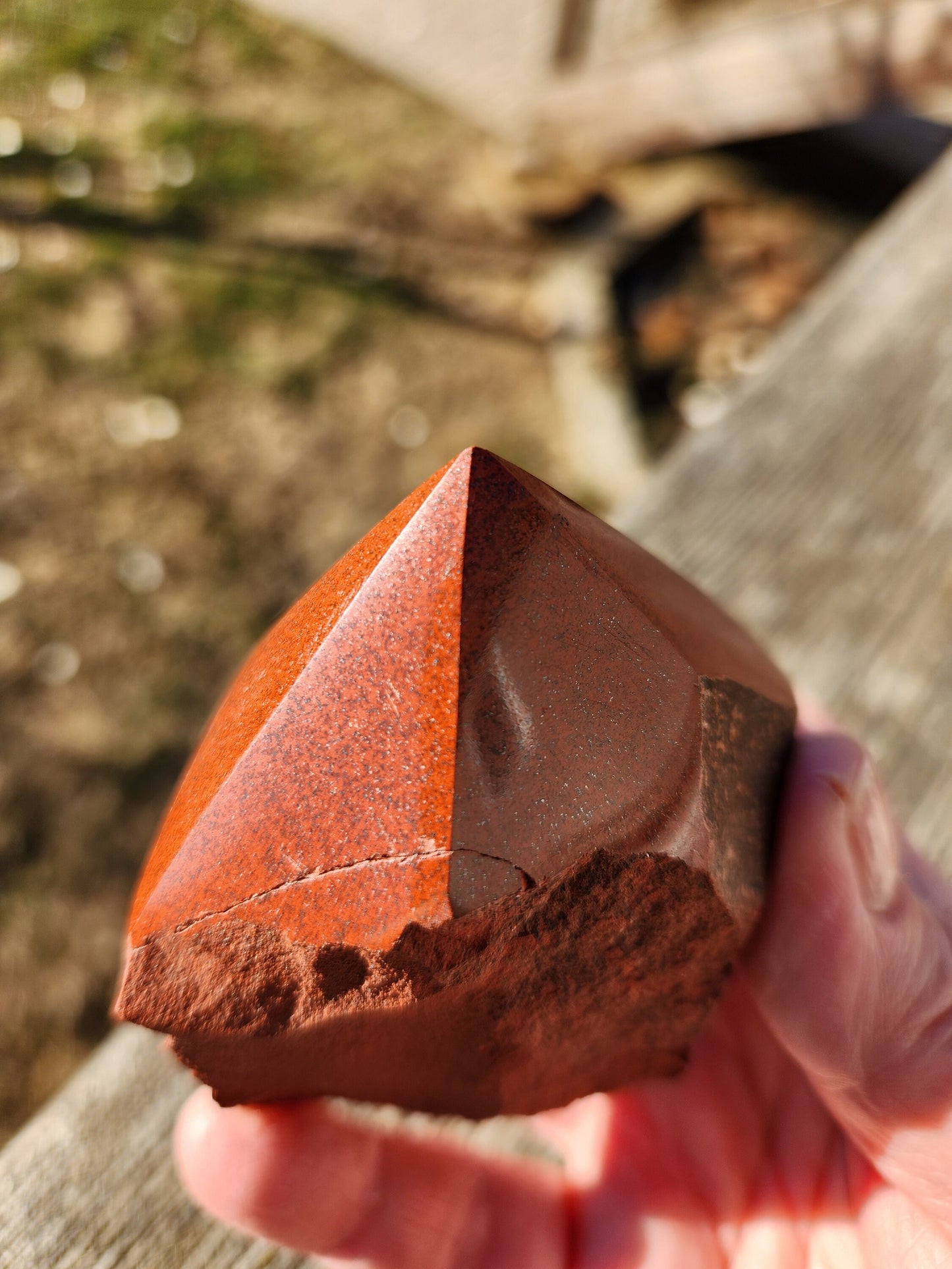 Beautiful AAA High Quality Red Jasper Crystal Top Polish with Hematite Flash