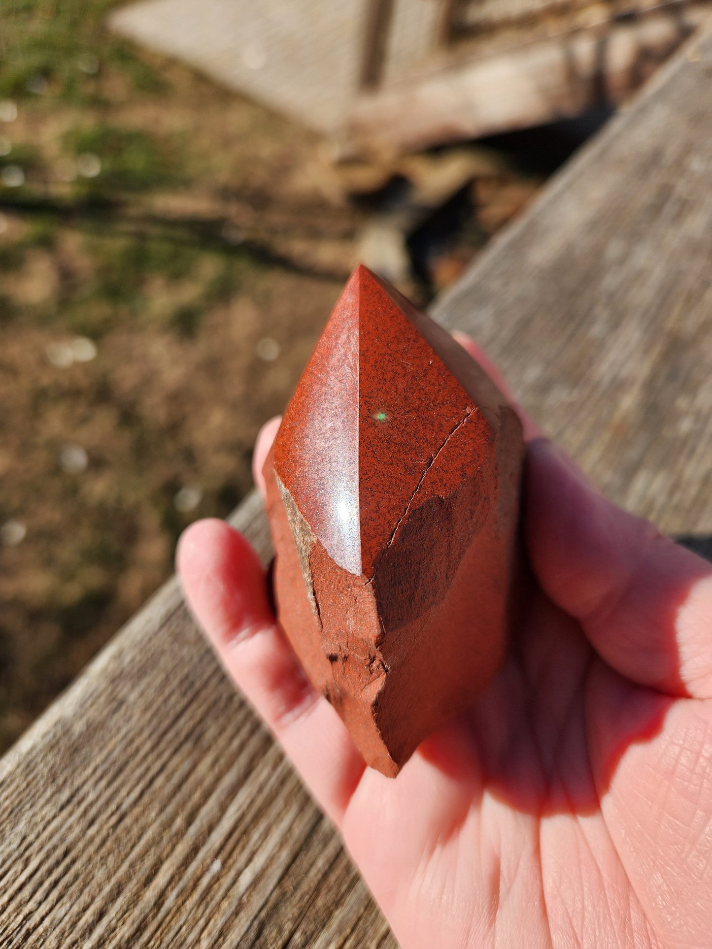 Beautiful AAA High Quality Red Jasper Crystal Top Polish with Hematite Flash