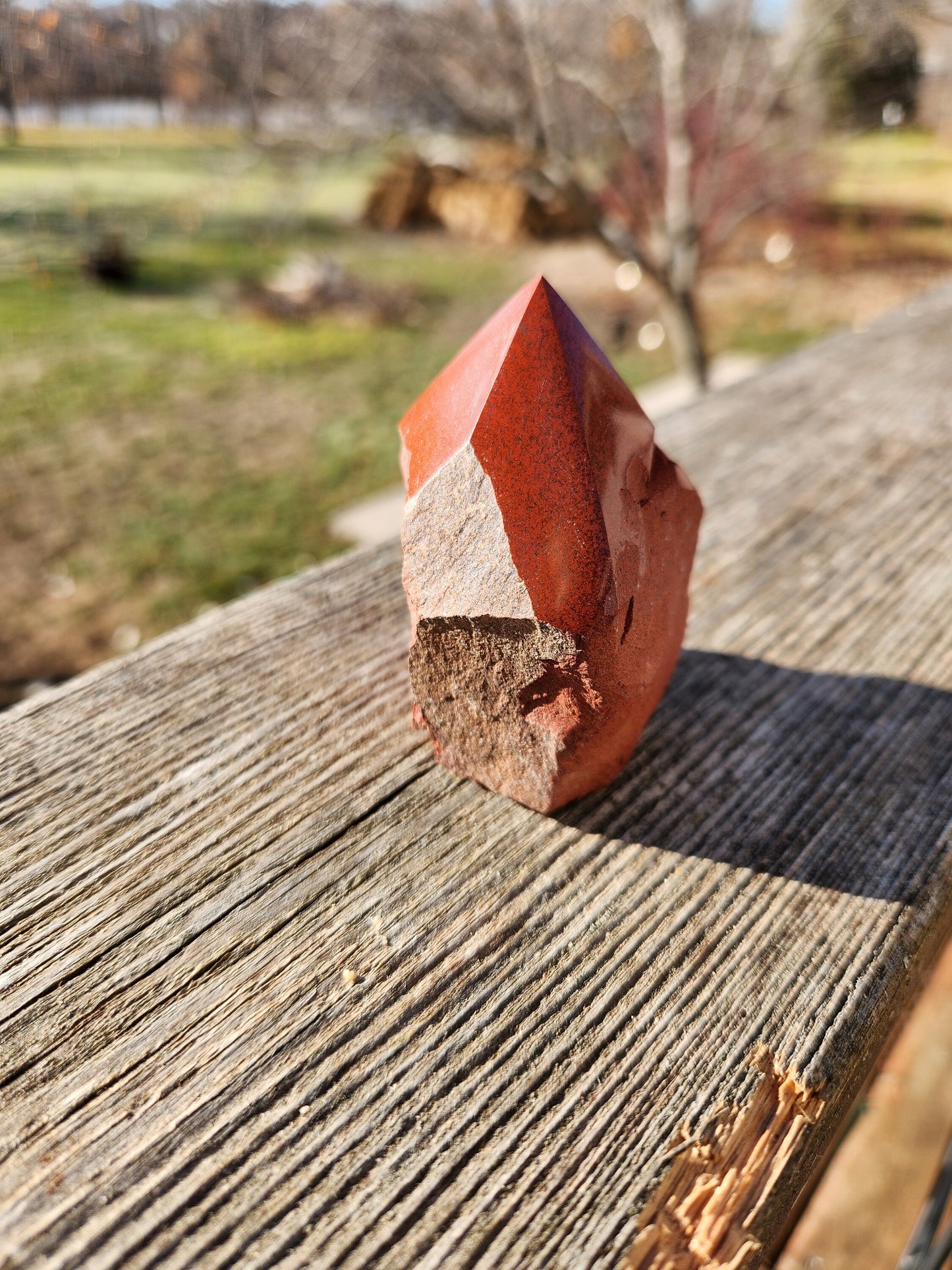 Beautiful AAA High Quality Red Jasper Crystal Top Polish with Hematite Flash