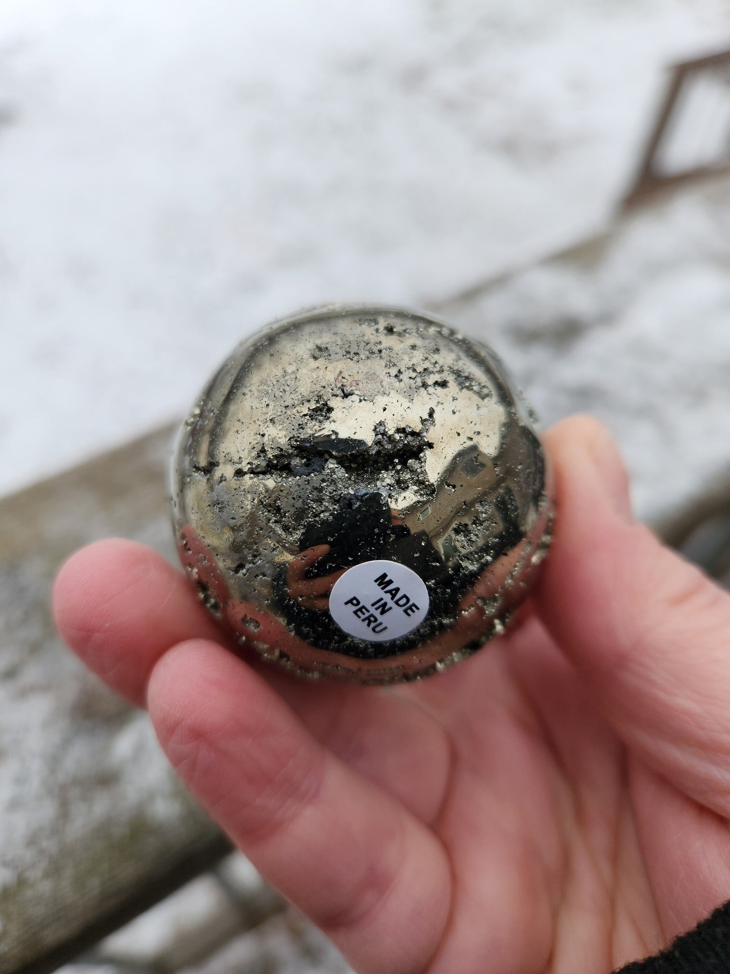 AAA Pyrite Sphere: Natural Crystal with Druzy Pockets