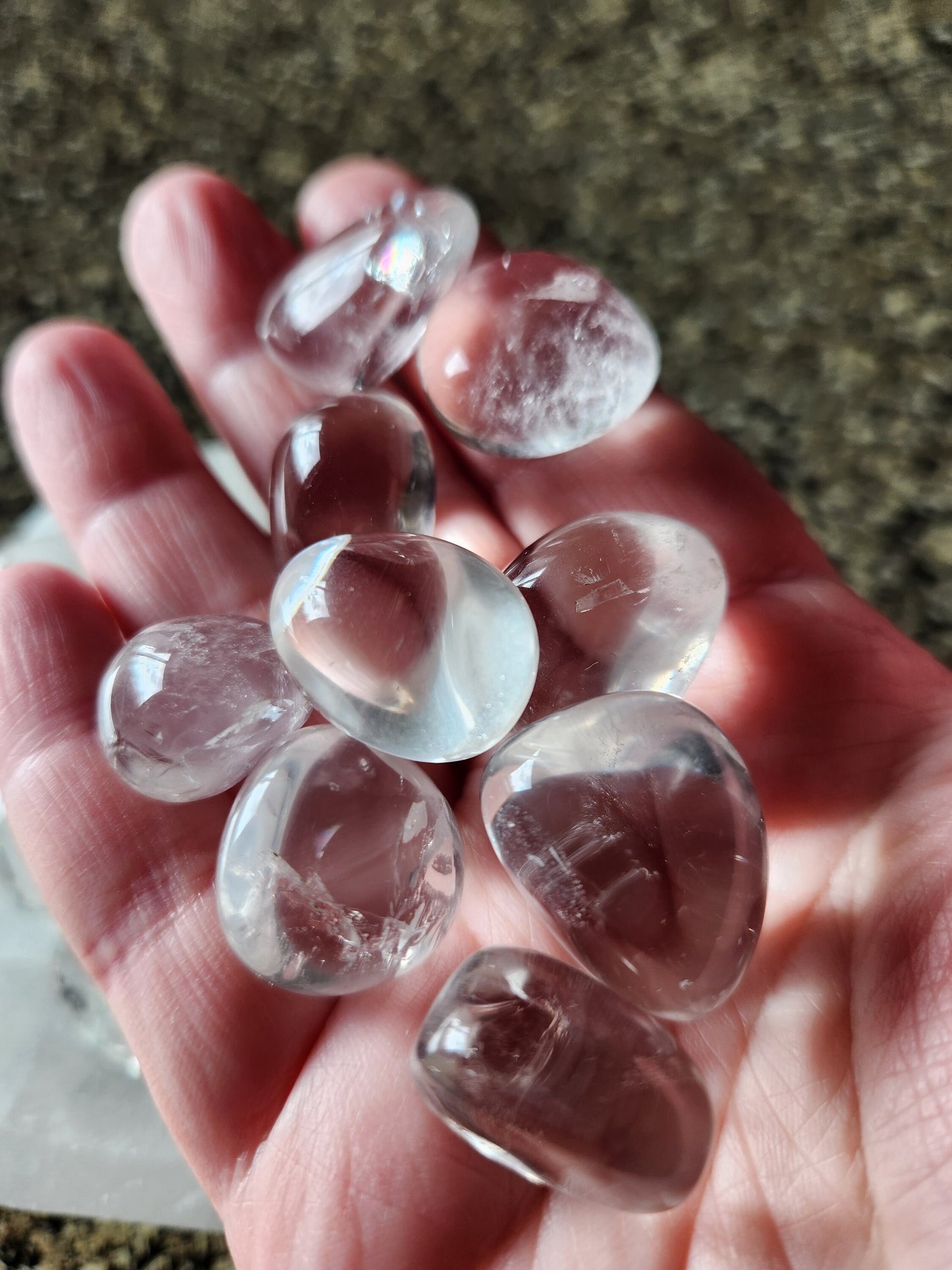 Gorgeous AAA Himalayan Clear Quartz Natural Crystal Tumble, Listing for 1 Tumble