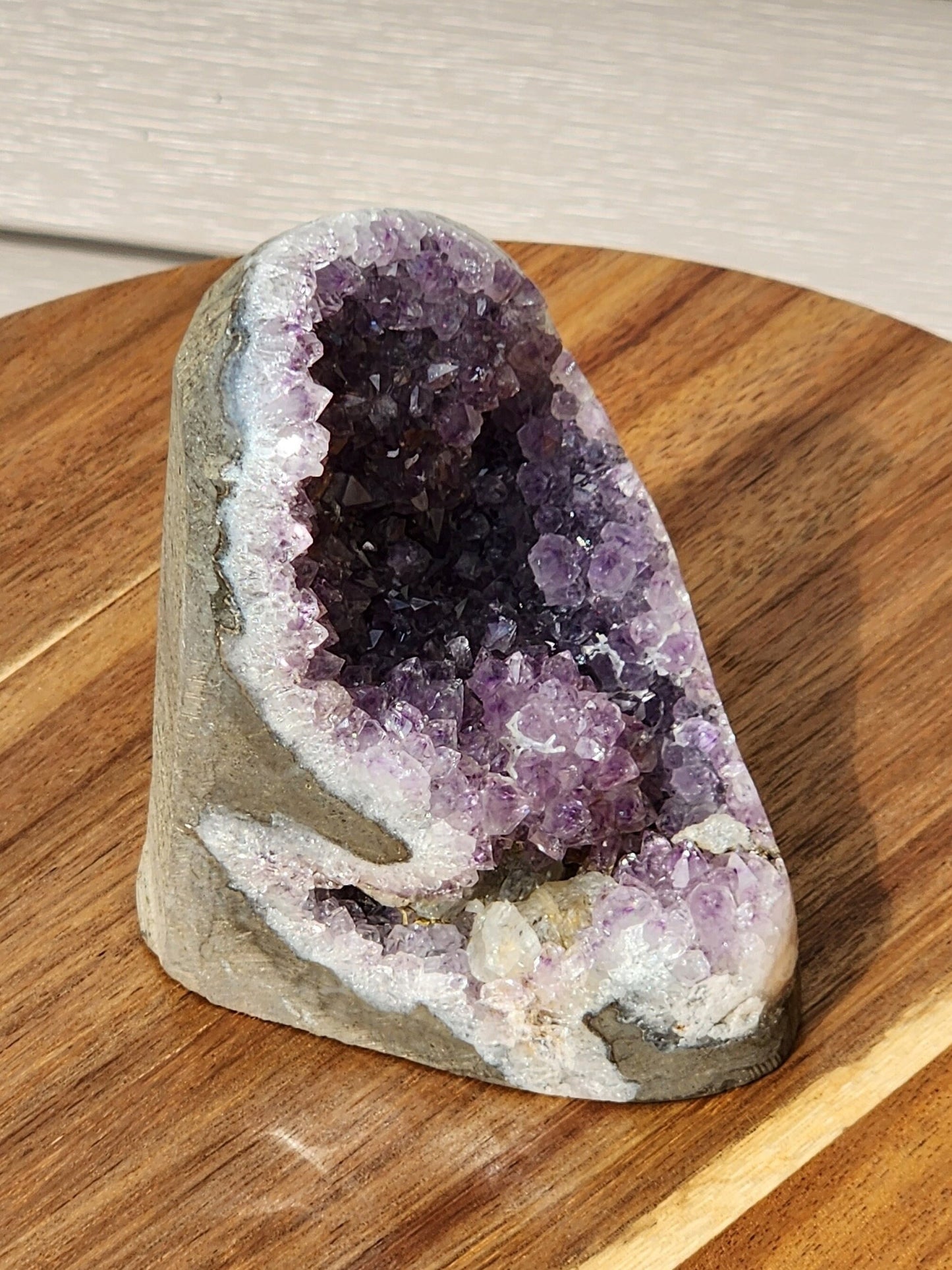 Gorgeous Dark Purple Amethyst Crystal Free Form with Polished Edges
