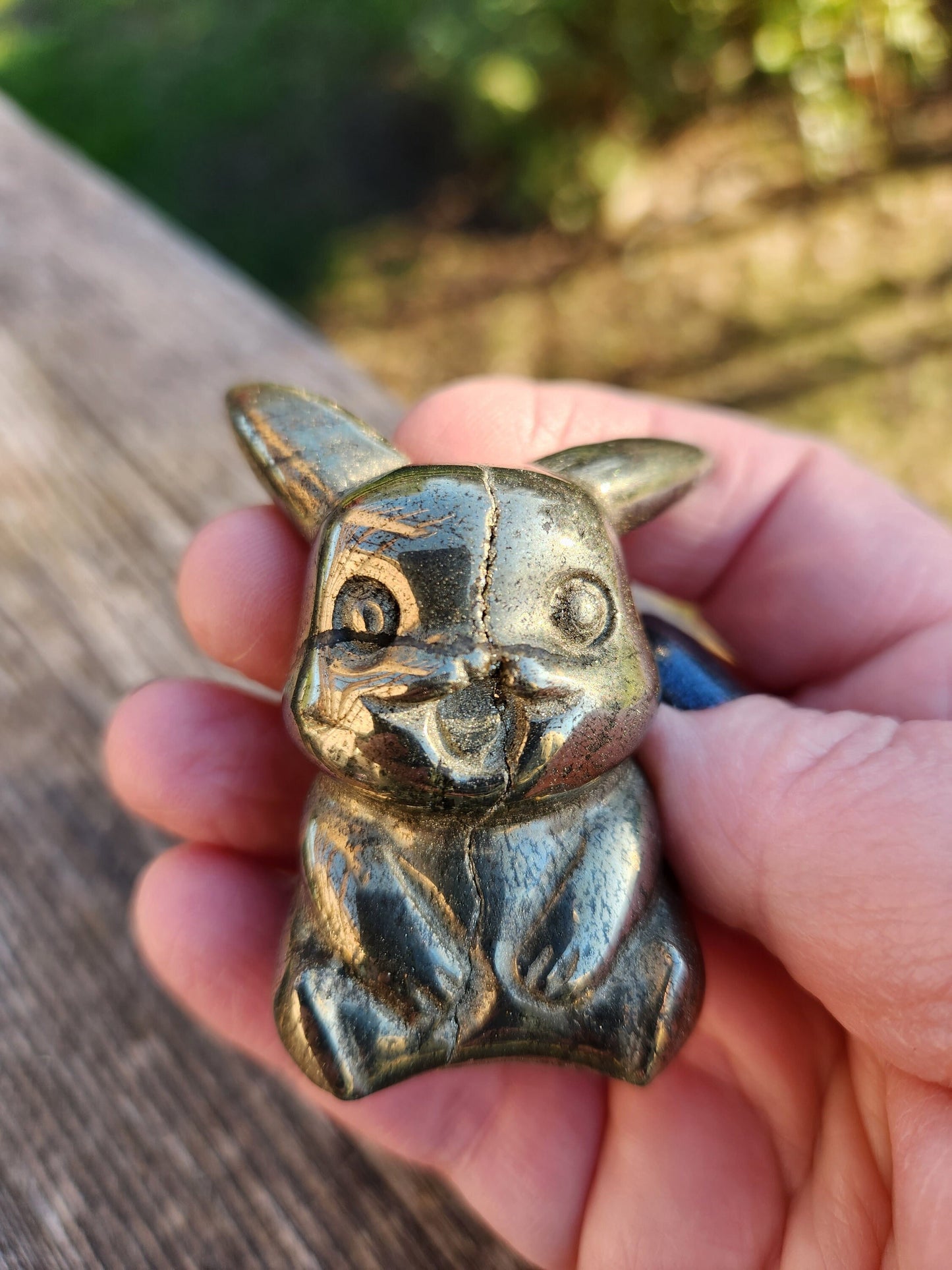 Super Cute Carved Pyrite Pikachu Natural Stone Crystal Pokemon