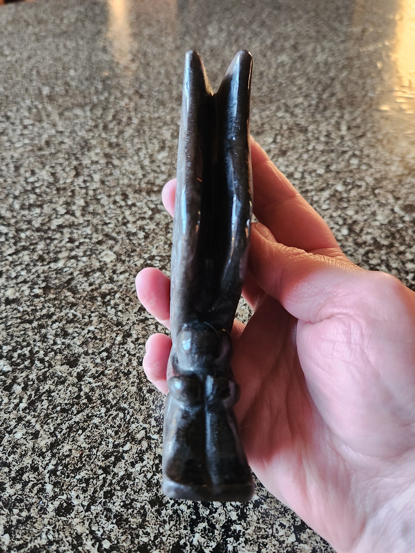 Silver Sheen Obsidian Angel: Natural Stone Fairy Crystal