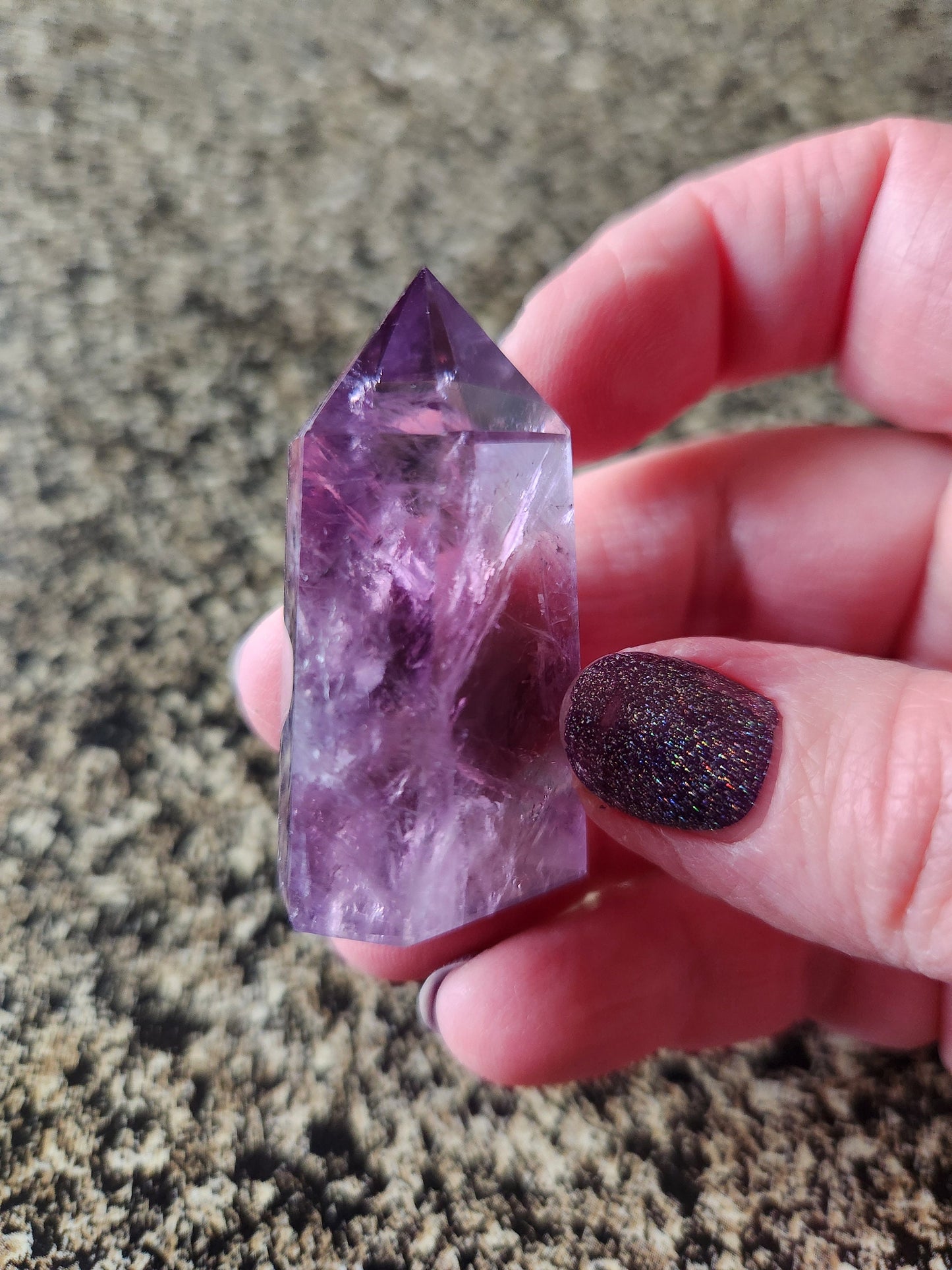 AAA Dark Purple Amethyst Ametrine Crystal Mini Tower Point