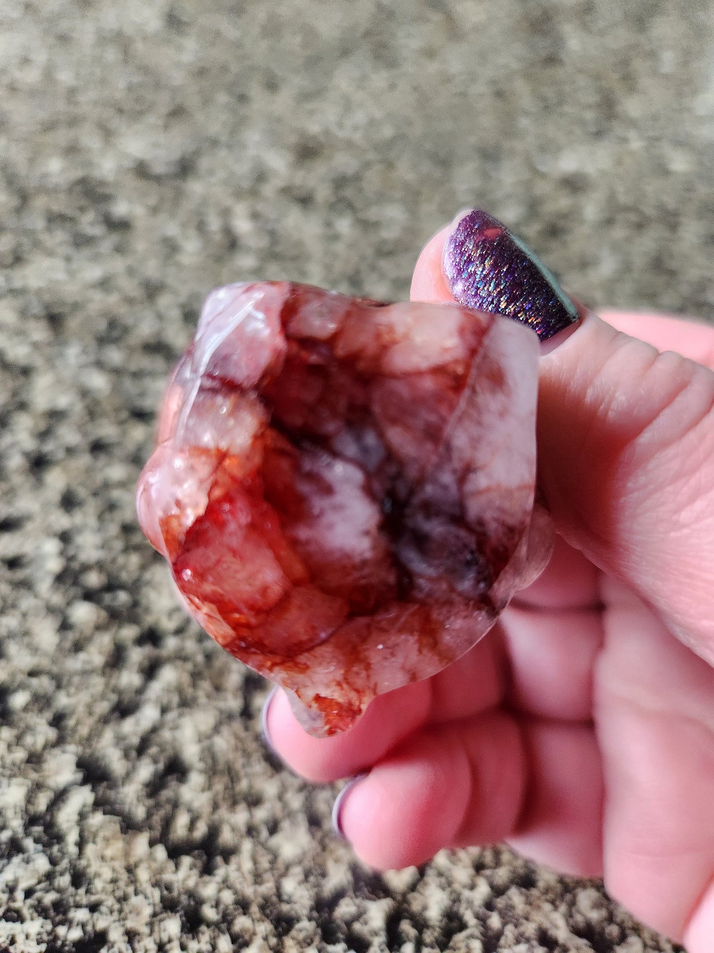 Gorgeous Fire Quartz Carved Hello Kitty Crystal Stone, Juicy