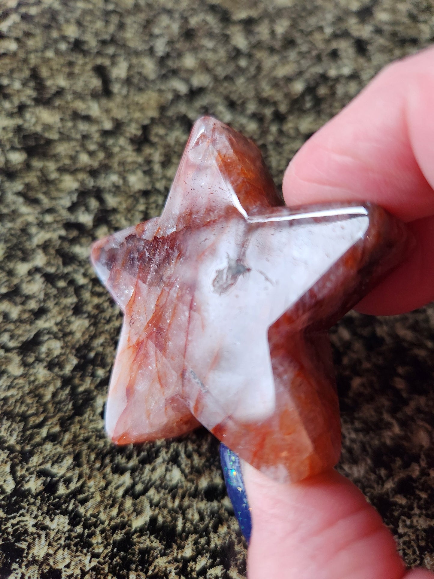 Beautiful 5 Point Fire Quartz Crystal Small Star with High Polish
