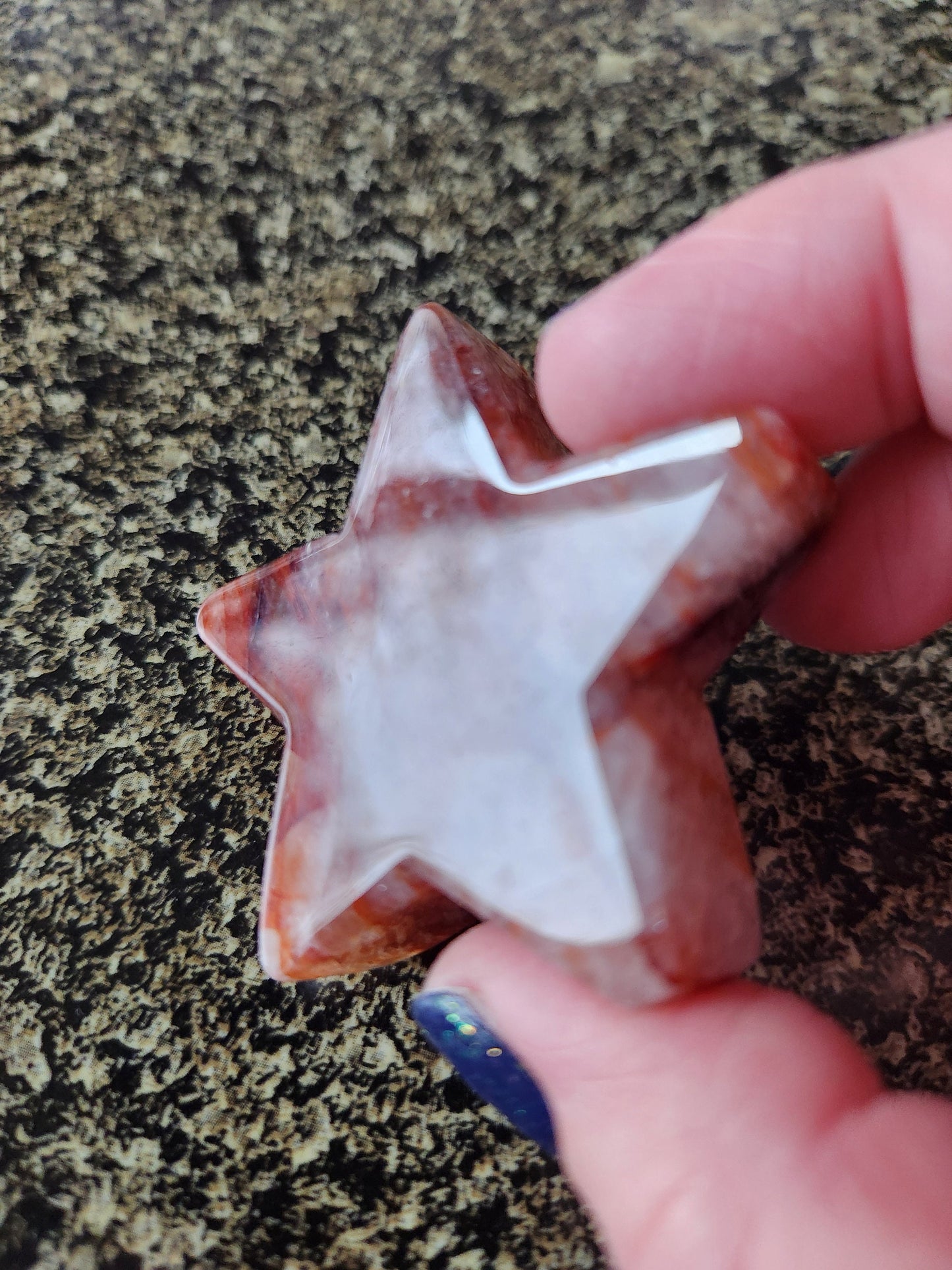 Beautiful 5 Point Fire Quartz Crystal Small Star with High Polish