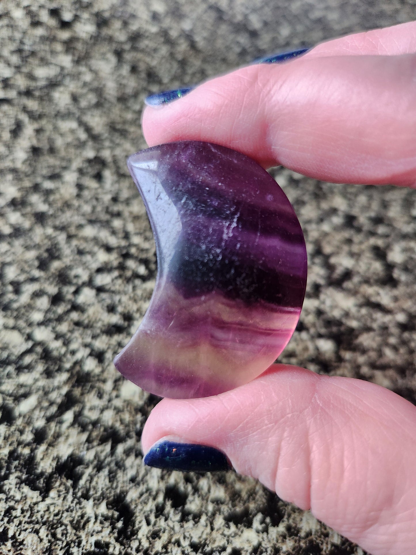 Beautiful Colorful Candy Rainbow Fluorite Crystal Half Moon Crystal Stone